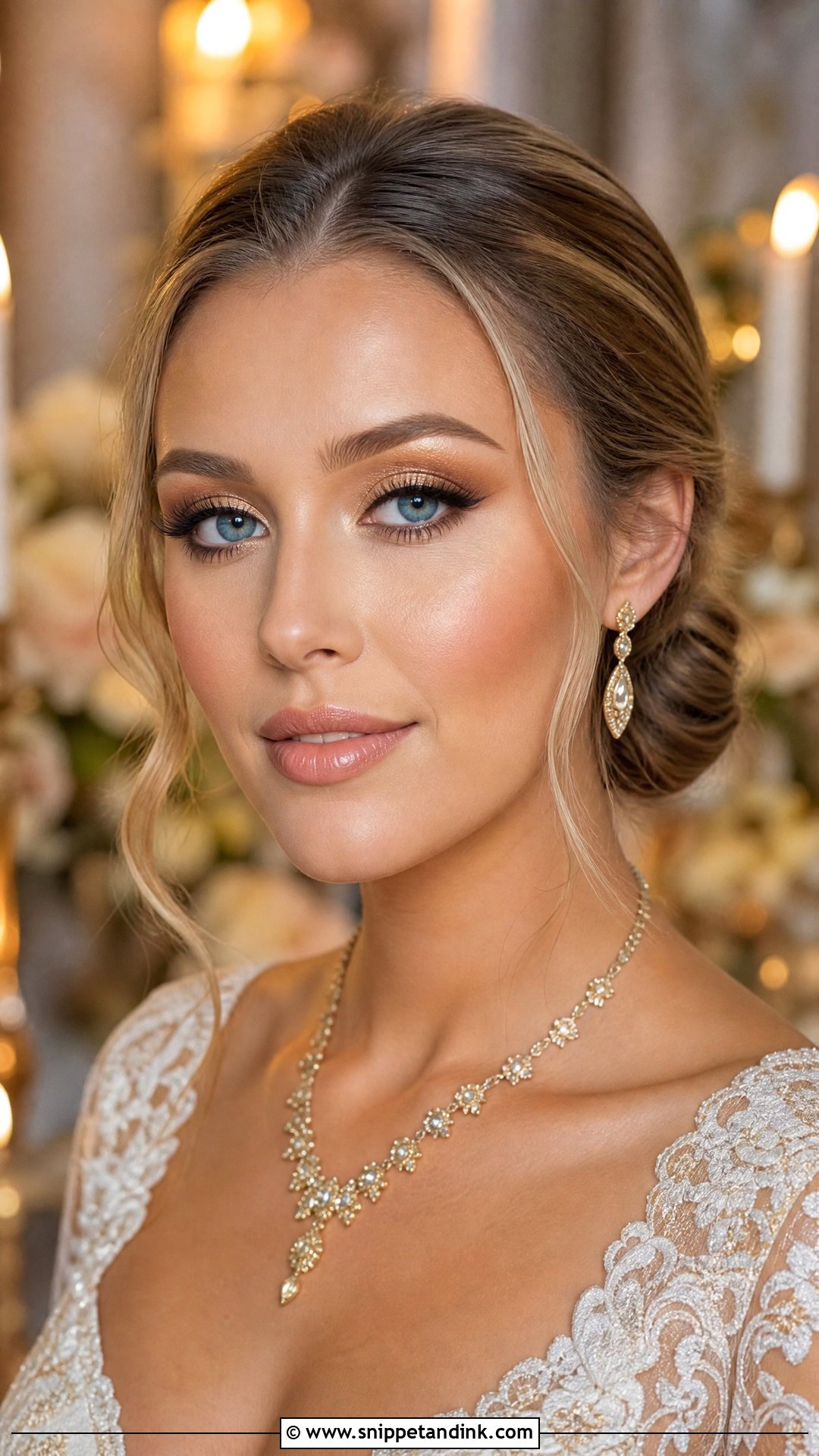Gold Bridal Makeup For Blue Eyes - Snippet and Ink - 20 Fall Wedding Makeup for Bride Blue Eyes