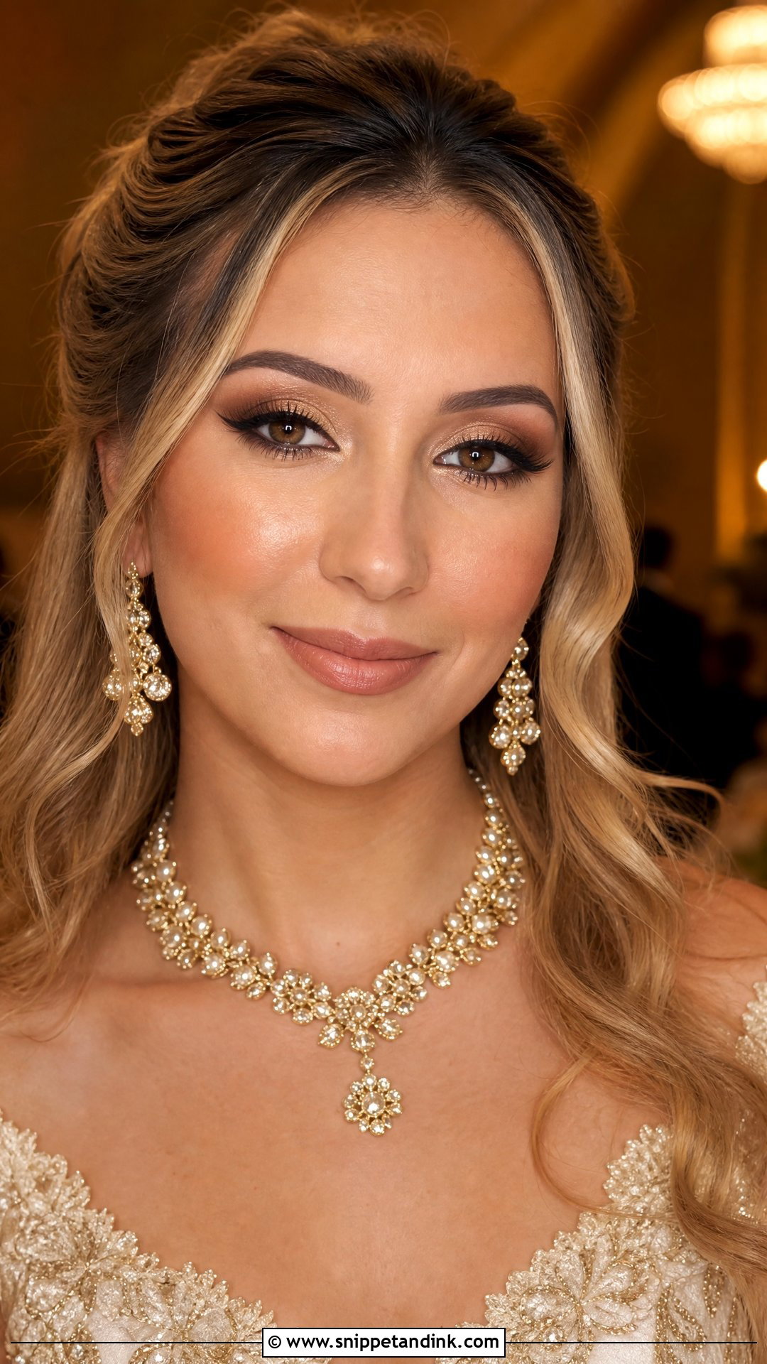 Gold Bridal Makeup For Brown Eyes - Snippet and Ink - 20 Brown Eye Bridal Makeup Ideas