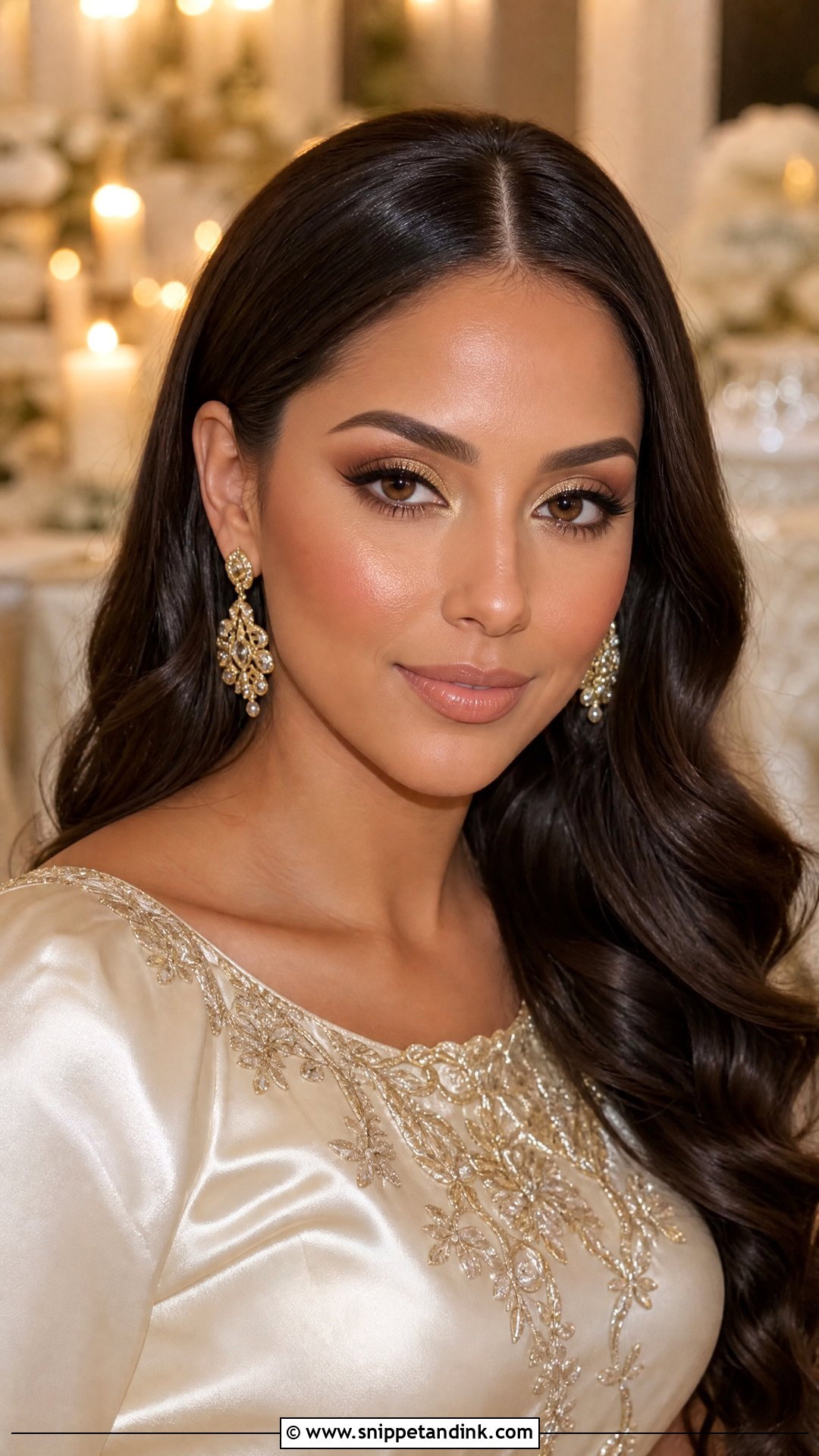 Gold Bridal Makeup For Brown Eyes - Snippet and Ink - 30 Romantic Bridal Wedding Makeup for Brown Eyes