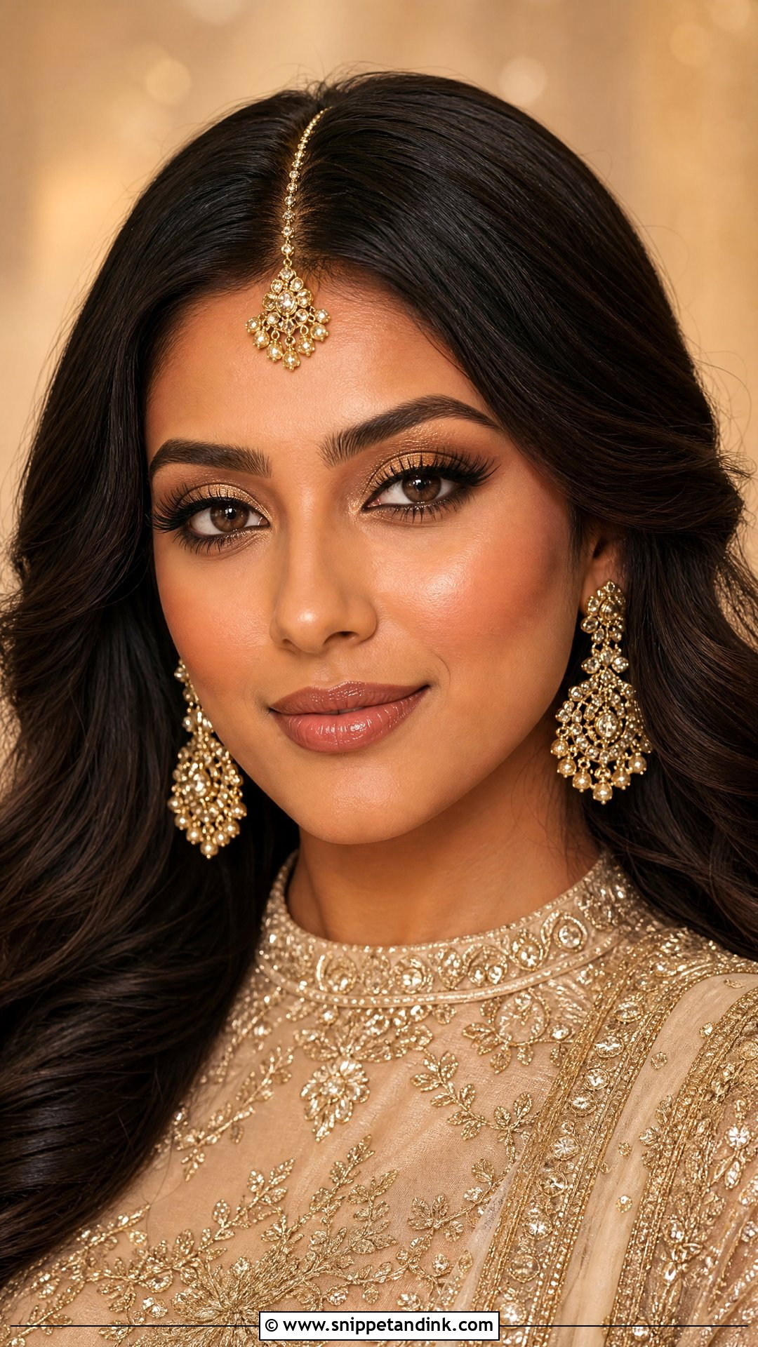 Gold Bridal Makeup For Brown Skin - Snippet and Ink - 20 Brown Girl Bridal Makeup Ideas