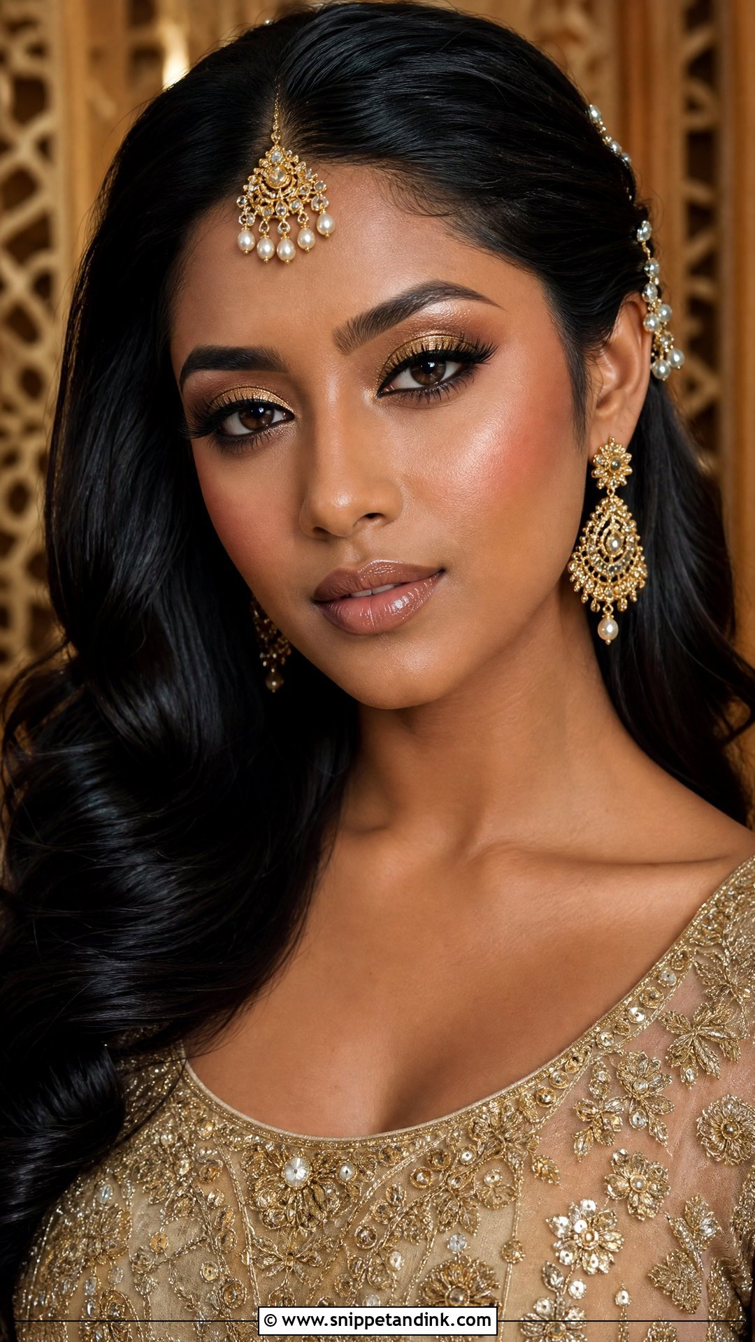 Gold Bridal Makeup For Brown Skin - Snippet and Ink - 20 Bridal Makeup Brown Skin Ideas