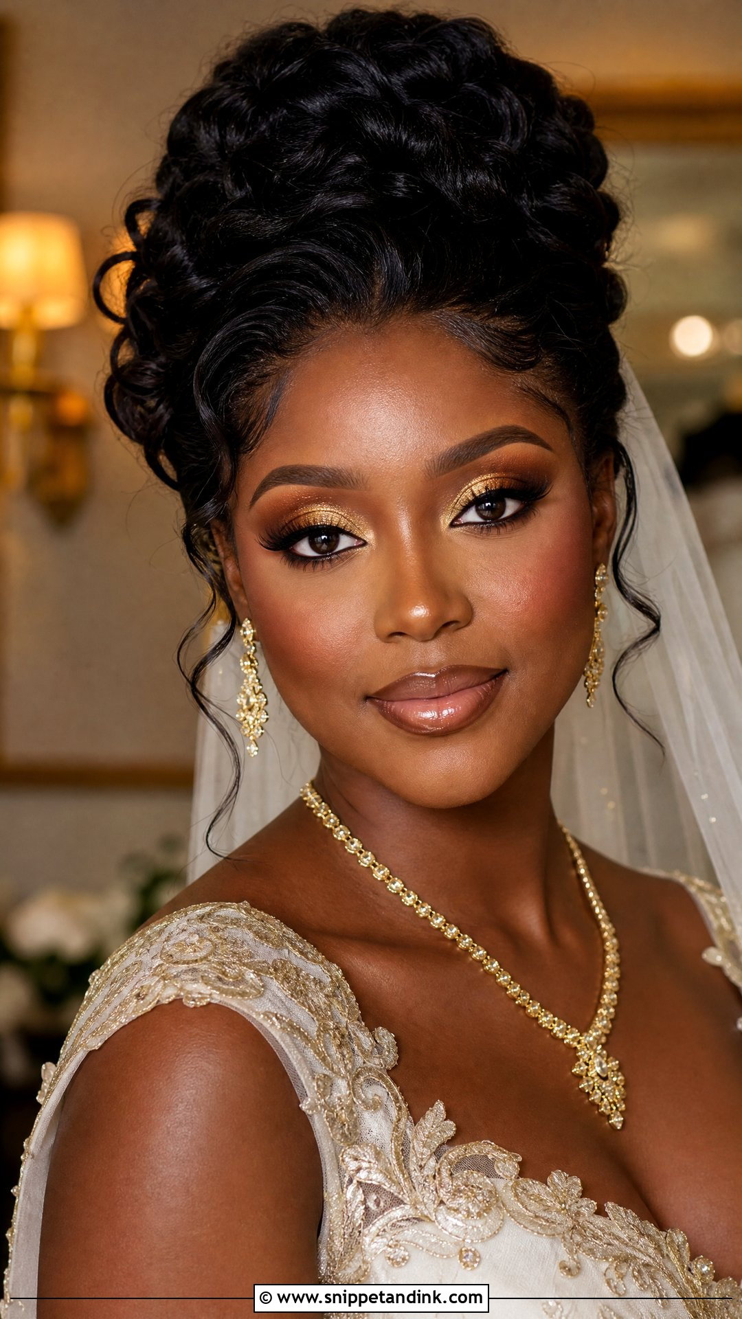 Gold Bridal Makeup For Dark Skin - Snippet and Ink - 20 Gold Bridal Makeup Ideas