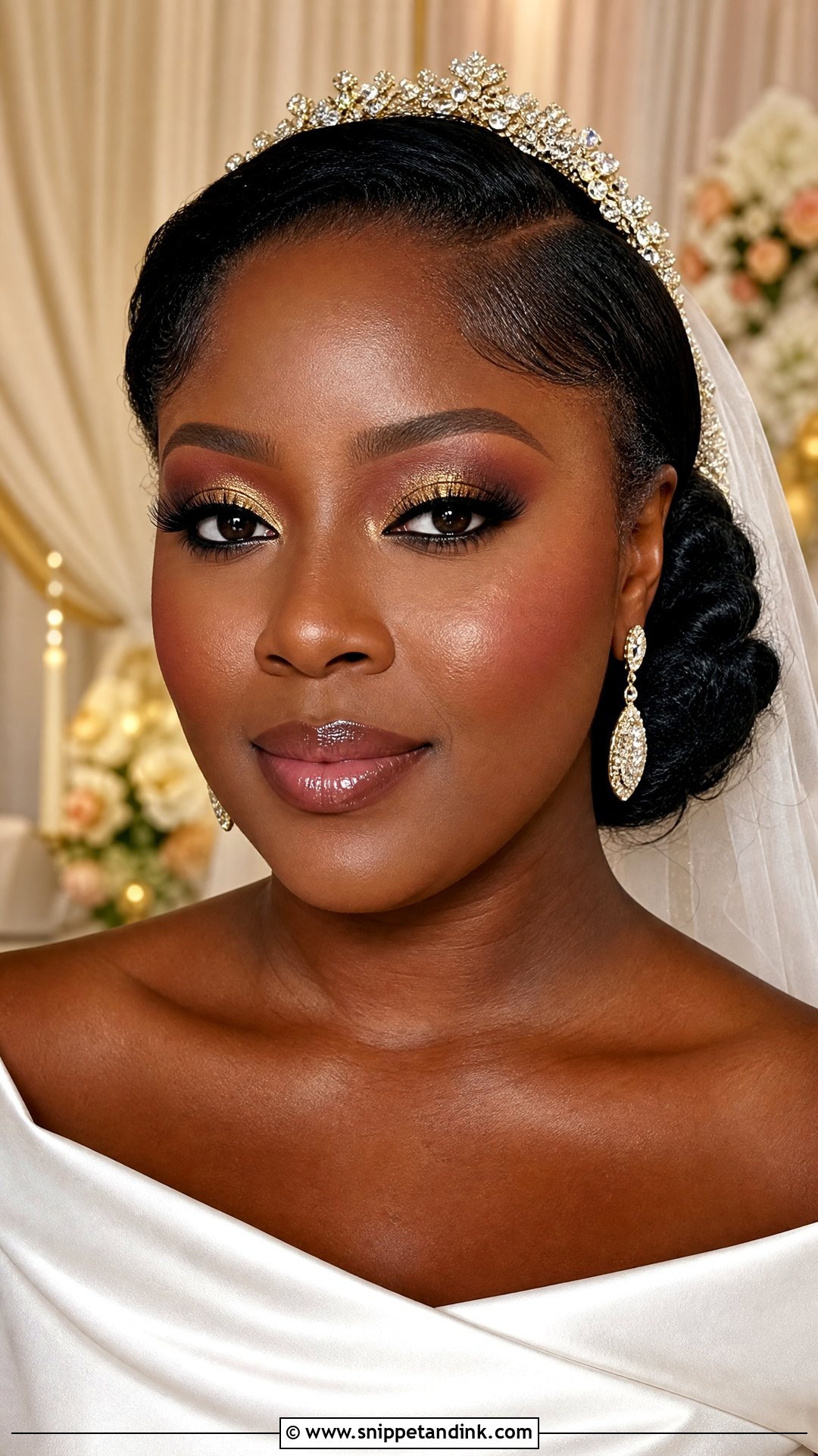 Gold Bridal Makeup For Dark Skin - Snippet and Ink - 20 Gold Wedding Makeup Brides
