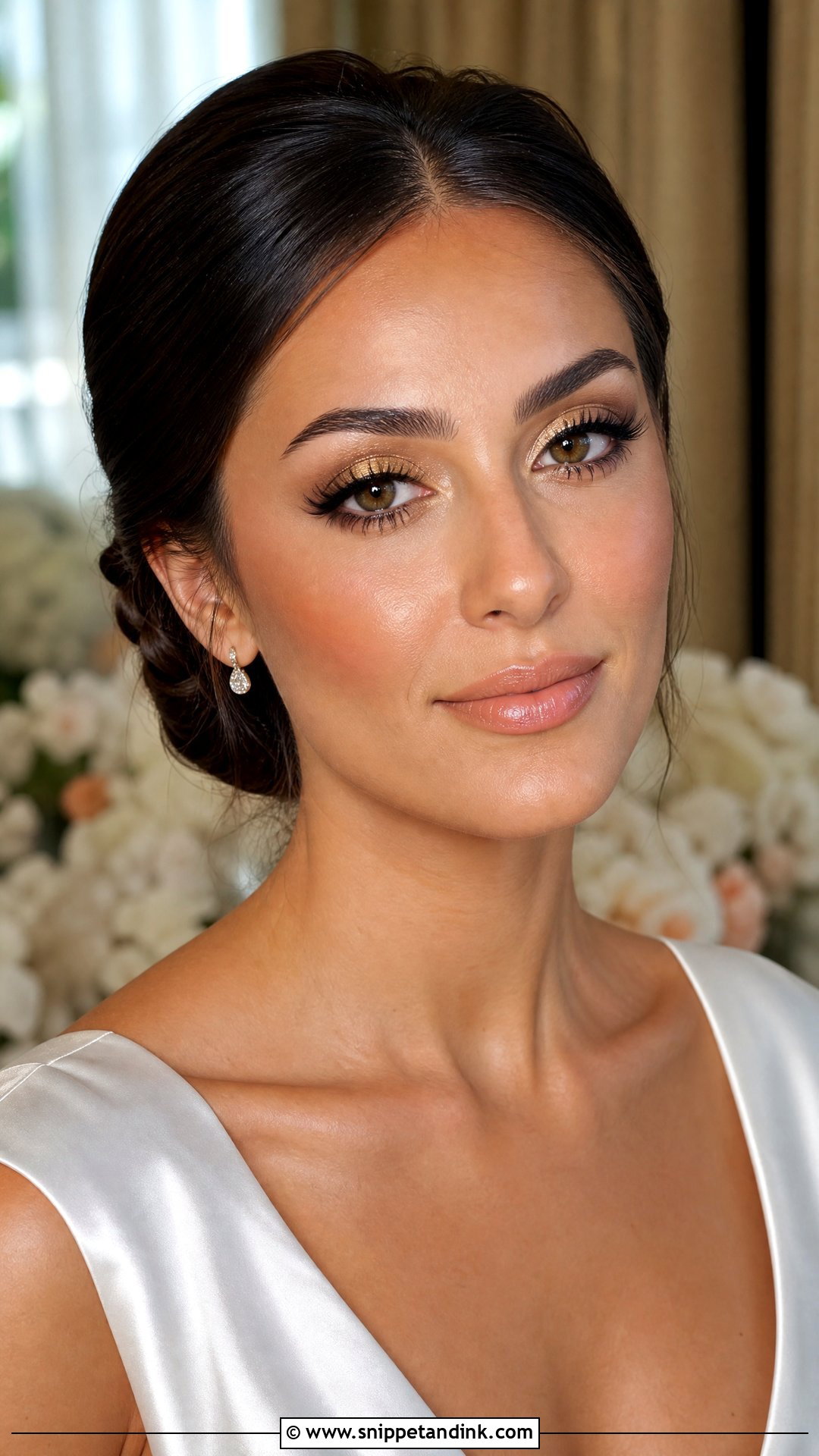 Gold Bridal Makeup With Nude Lip - Snippet and Ink - 20 Gold Wedding Makeup Brides
