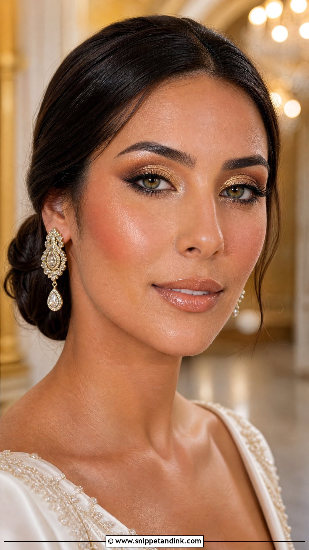 Gold Bridal Makeup for Green Eyes - Snippet and Ink - 20 Bride Make Up for Green Eyes