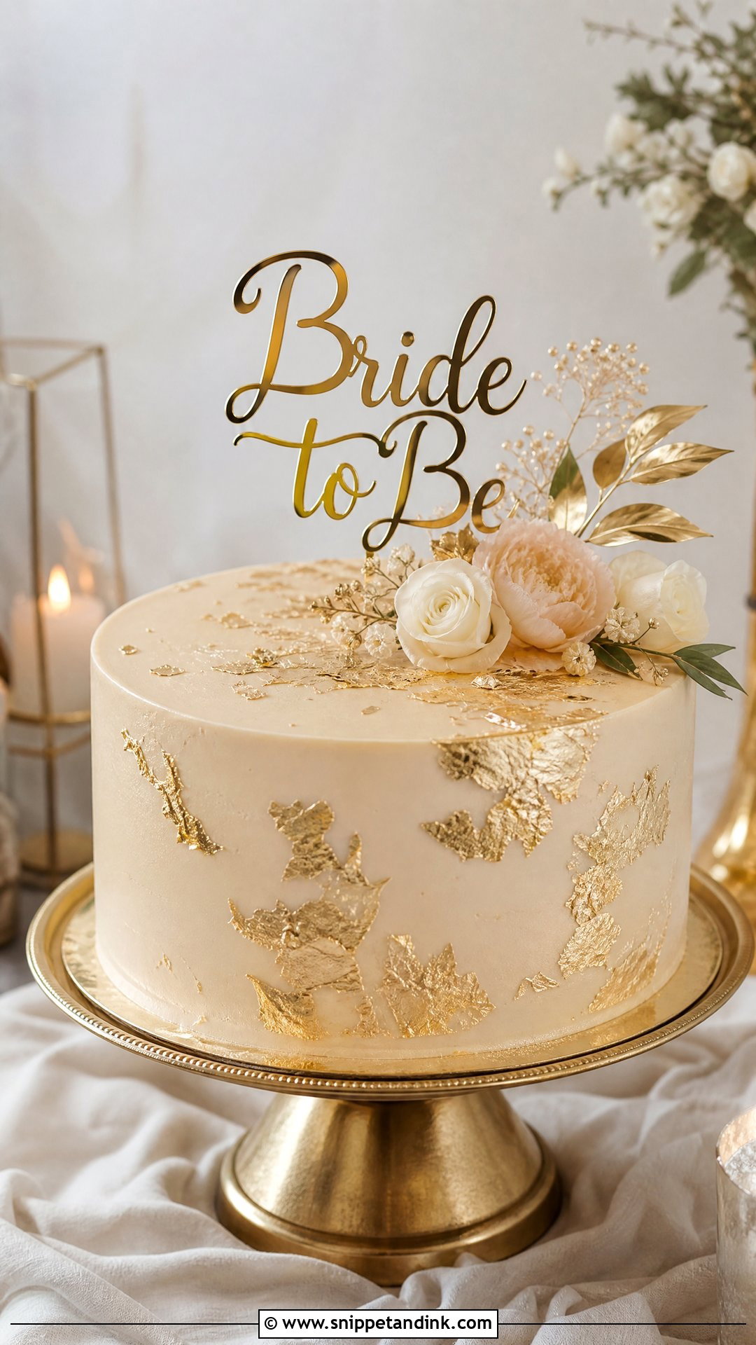 Gold Bride Cake - Snippet and Ink - 25 Bride Cake Ideas