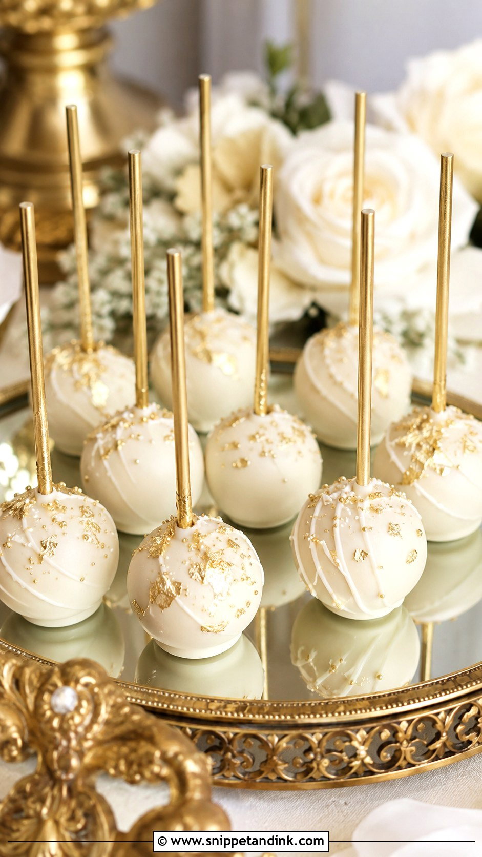 Gold Bride Cake Pops - Snippet and Ink - 35 Bride Cake Pops