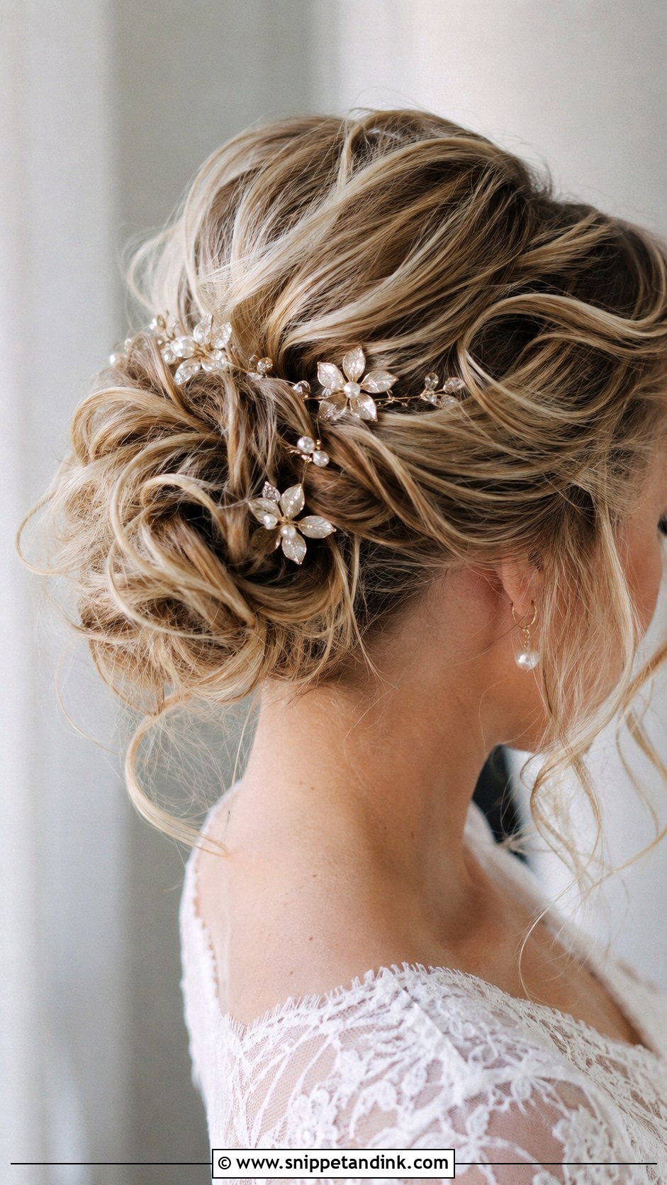 Gold Bride Hair Vine With Half Up Hair - Snippet and Ink - 20 Bride Hair Jewelry Ideas