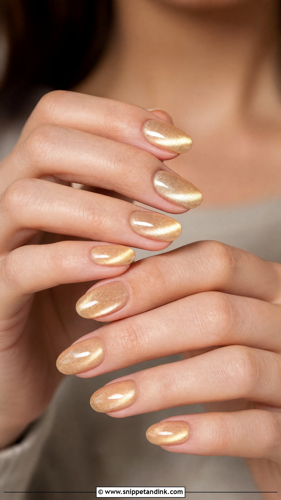 Gold Cat Eye Wedding Nails - Snippet and Ink - 25 Gold Wedding Nails