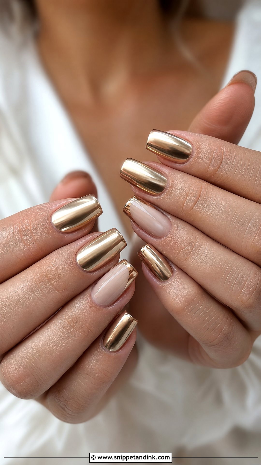 Gold Chrome Bridal Nails - Snippet and Ink - 25 Nail Art for Wedding Indian Brides Ideas