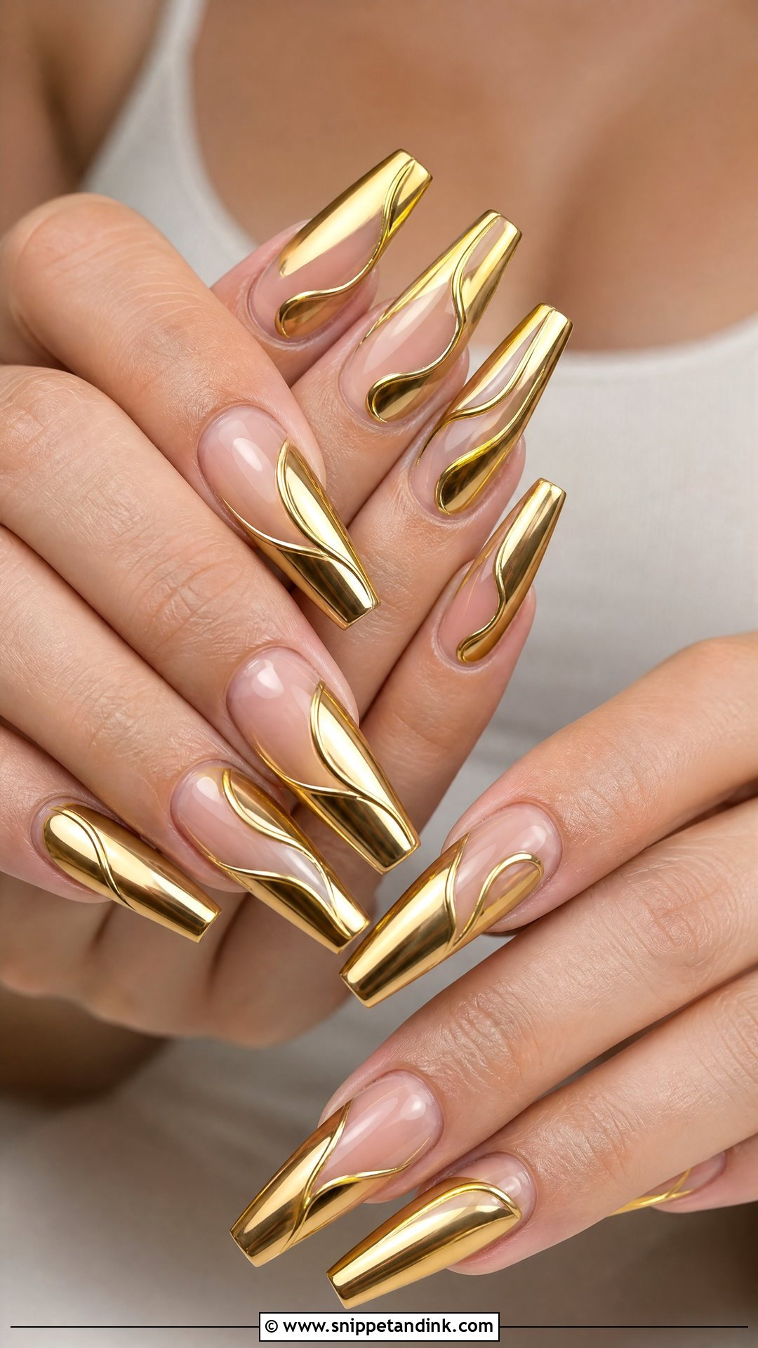 Gold Chrome Indian Wedding Nails - Snippet and Ink - 25 Indian Wedding Nail Art Designs