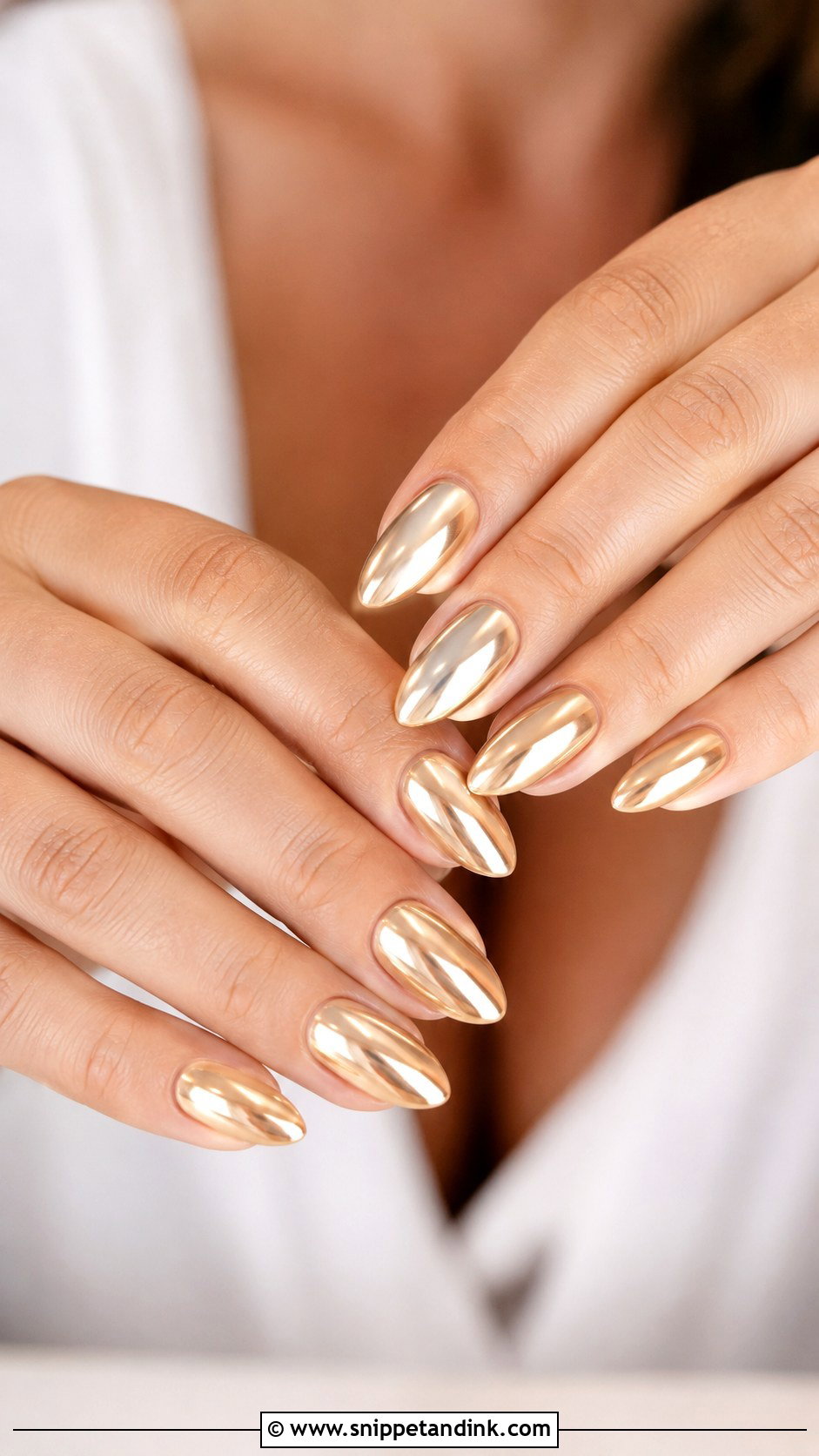 Gold Chrome Wedding Nails - Snippet and Ink - 20 Wedding Nails for Indian Bride