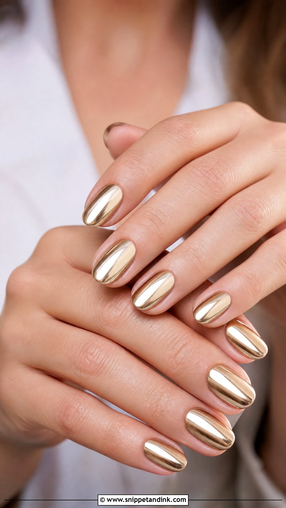 Gold Chrome Wedding Nails - Snippet and Ink - 25 Gold Wedding Nails