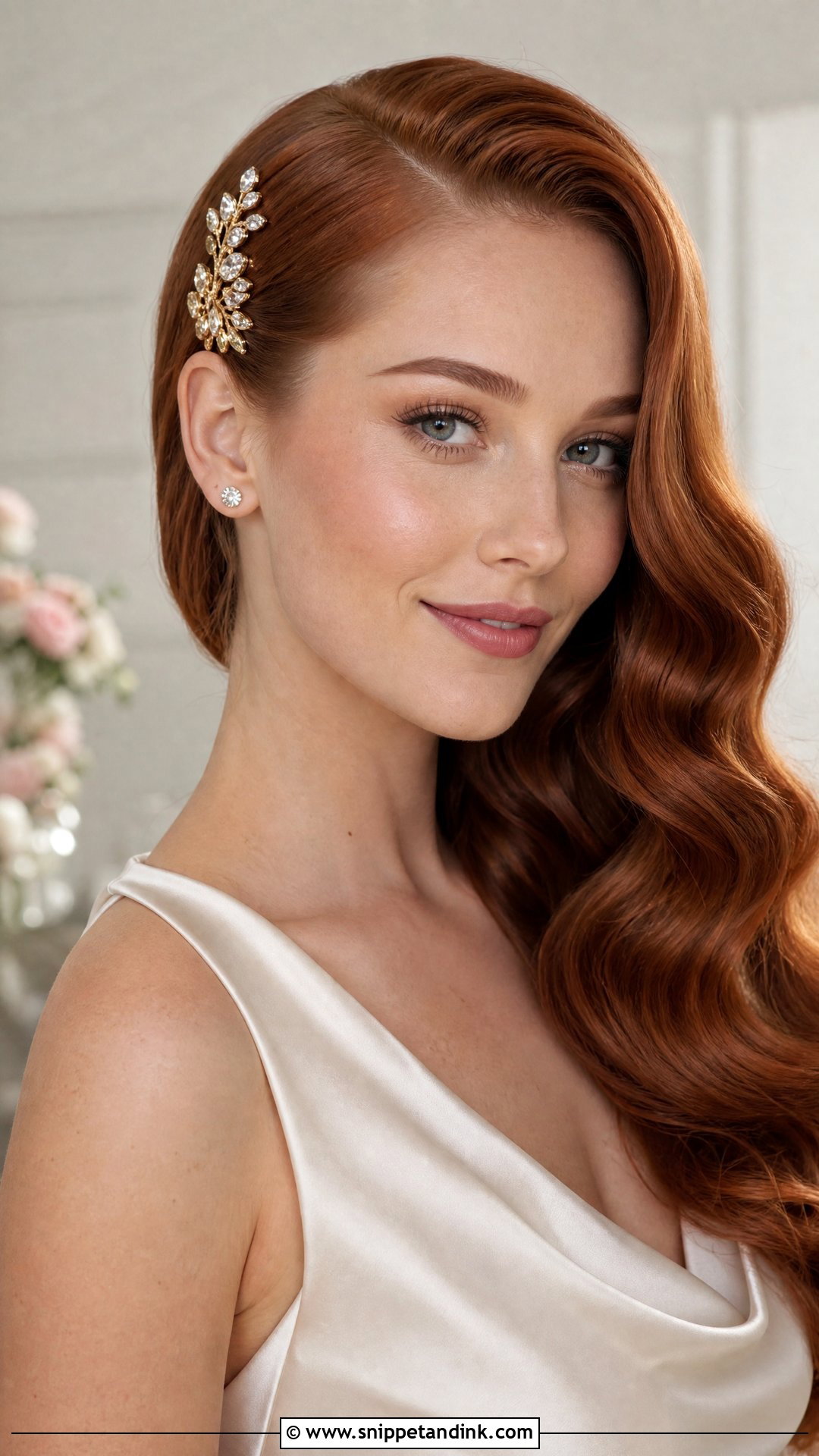 Gold Crystal Comb With Hollywood Waves - Snippet and Ink - 15 Gold Hair Accessories Wedding Ideas