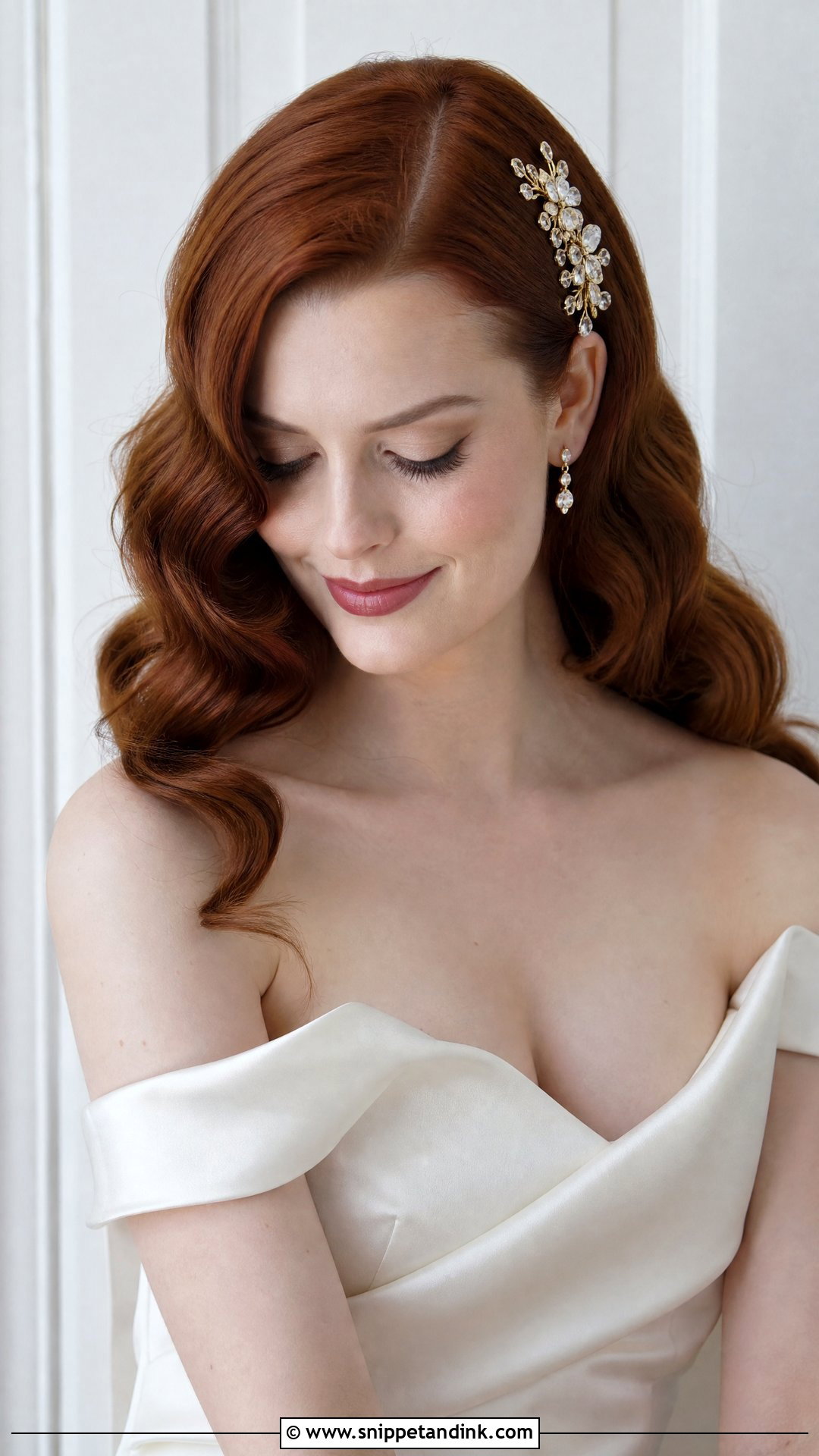 Gold Crystal Hair Comb With Hollywood Waves - Snippet and Ink - 15 Gold Wedding Hair Piece Ideas