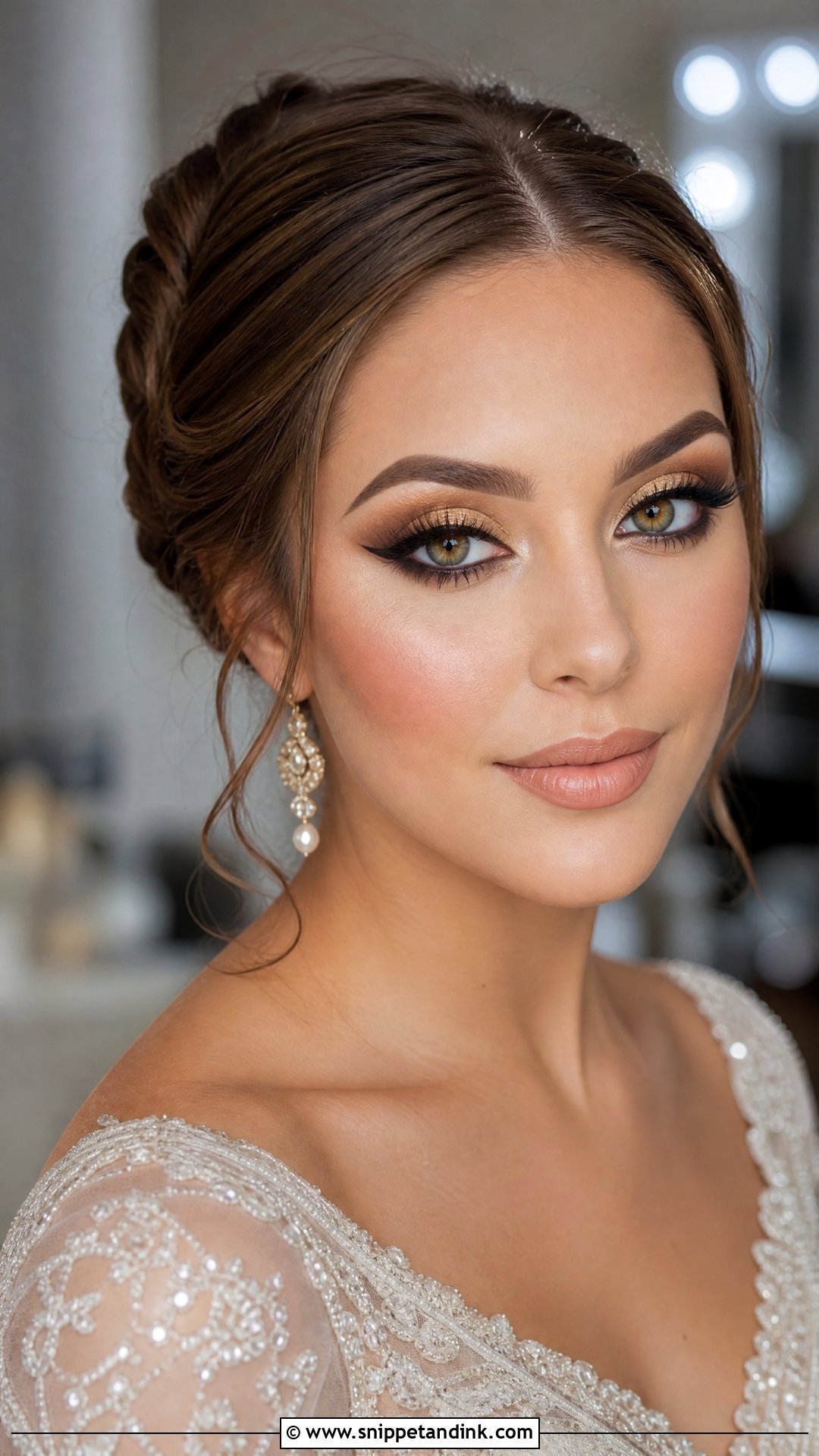 Gold Cut Crease Wedding Makeup For Hazel Eyes - Snippet and Ink - 20 Full Glam Wedding Makeup for Hazel Eyes