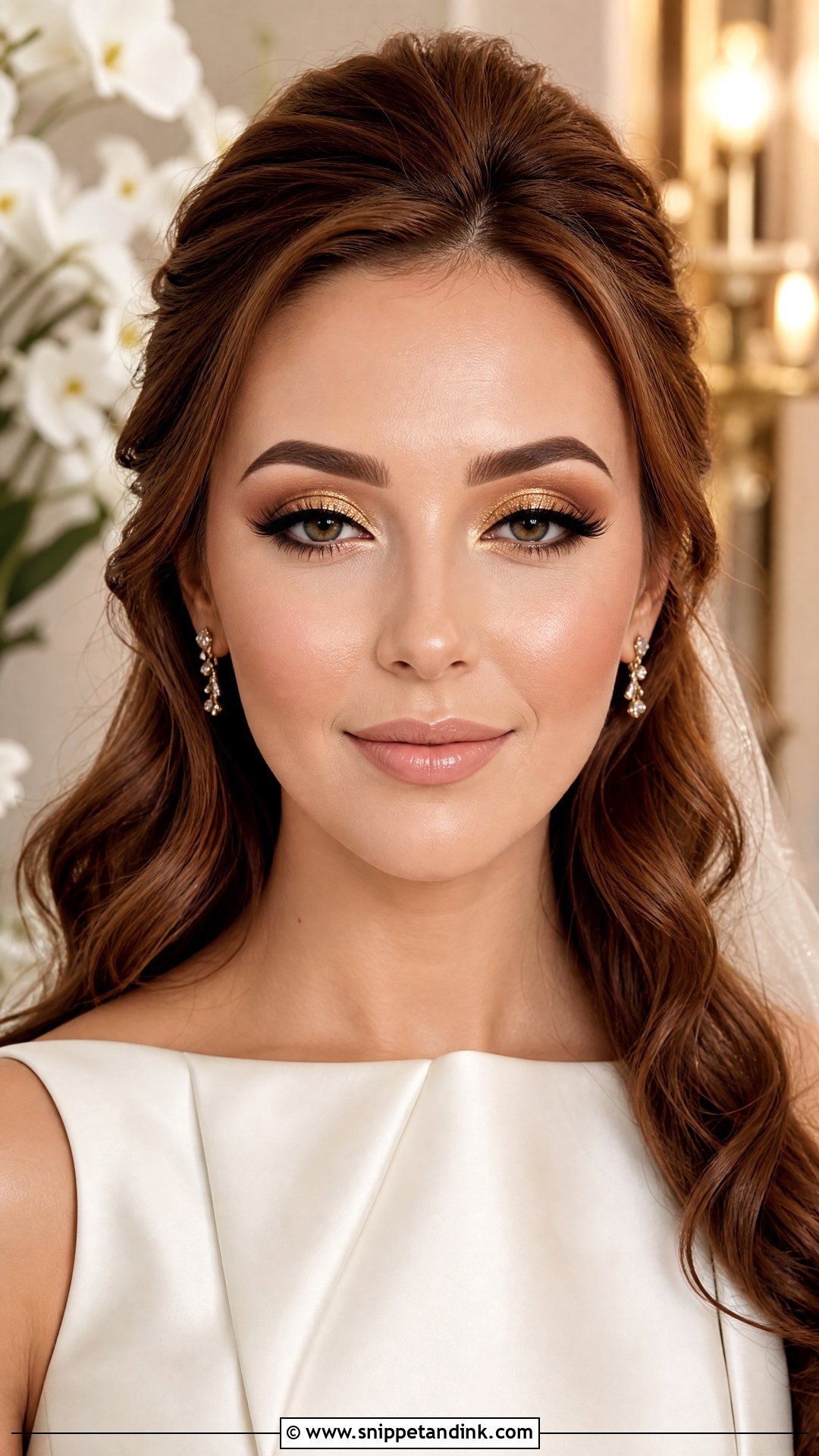 Gold Cut Crease Wedding Makeup - Snippet and Ink - 20 Gold Wedding Makeup Ideas