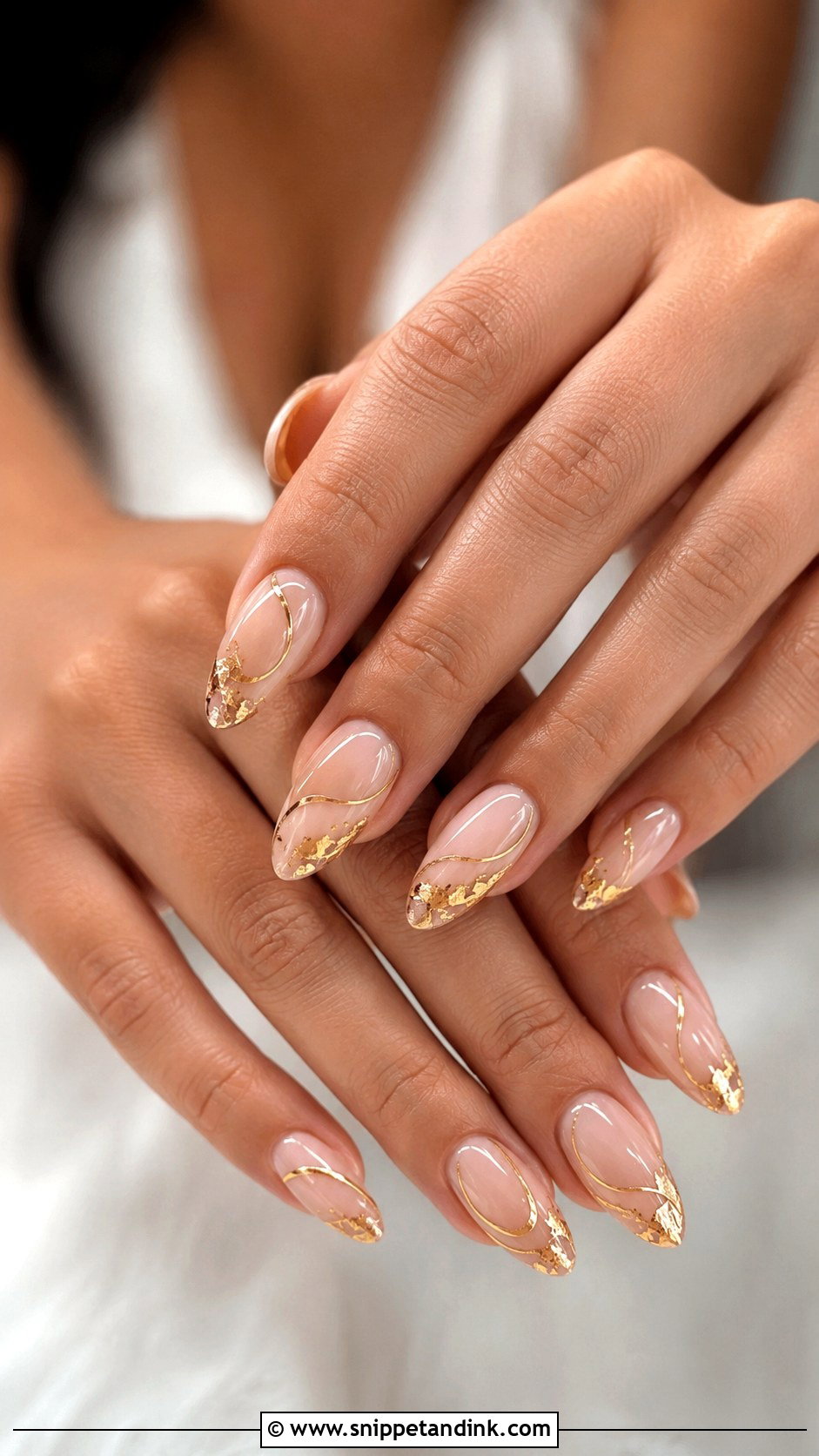 Gold Detail Pre Wedding Nails - Snippet and Ink - 20 Pre Wedding Nails for Bride