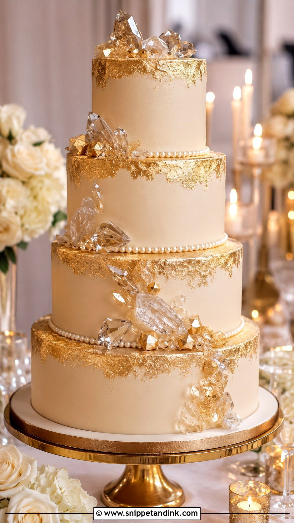 Gold Diamond Wedding Cake - Snippet and Ink - 25 Diamond Bling Wedding Cakes