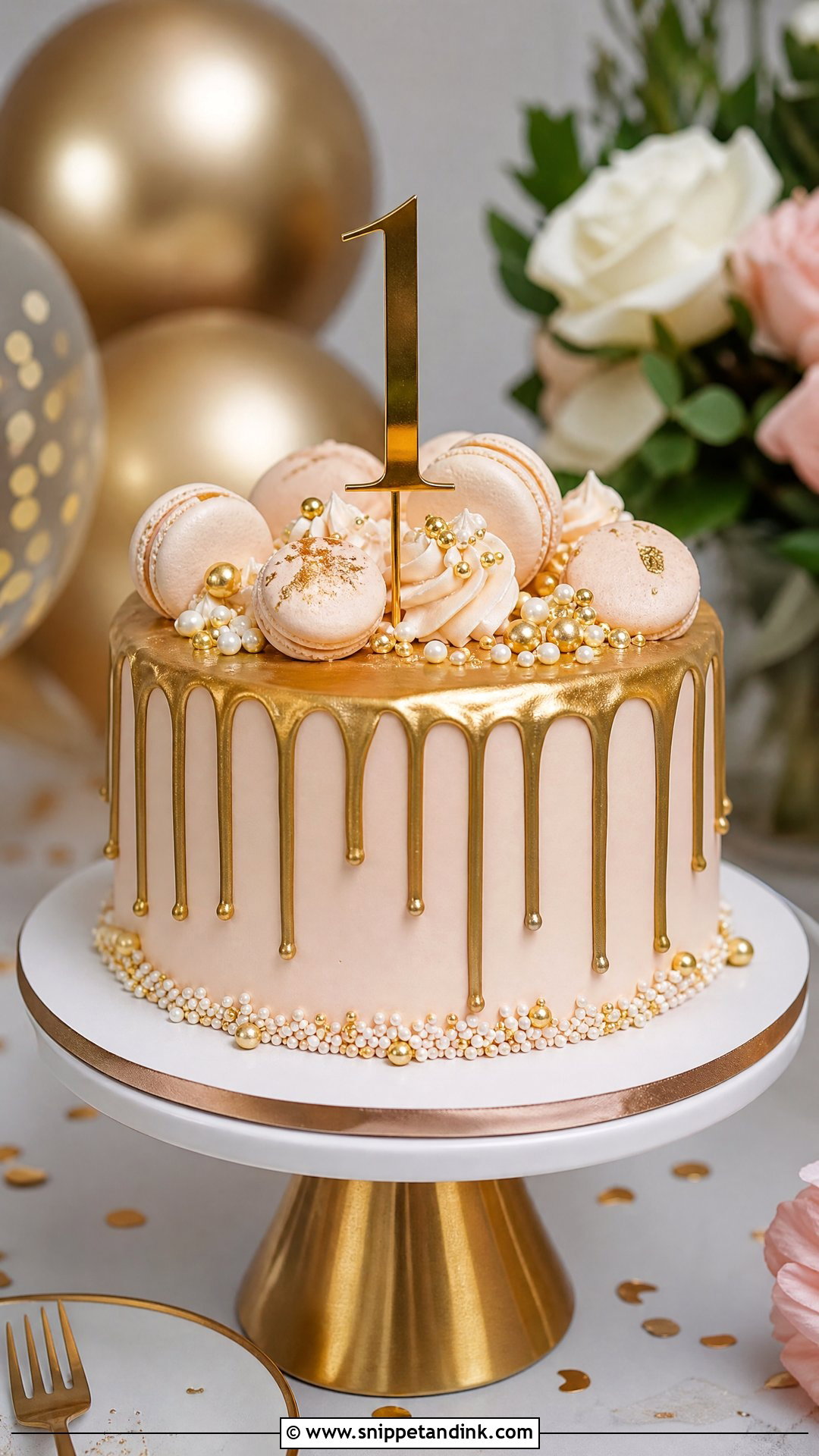Gold Drip Anniversary Cake - Snippet and Ink - 25 Couple 1st Anniversary Cake Ideas