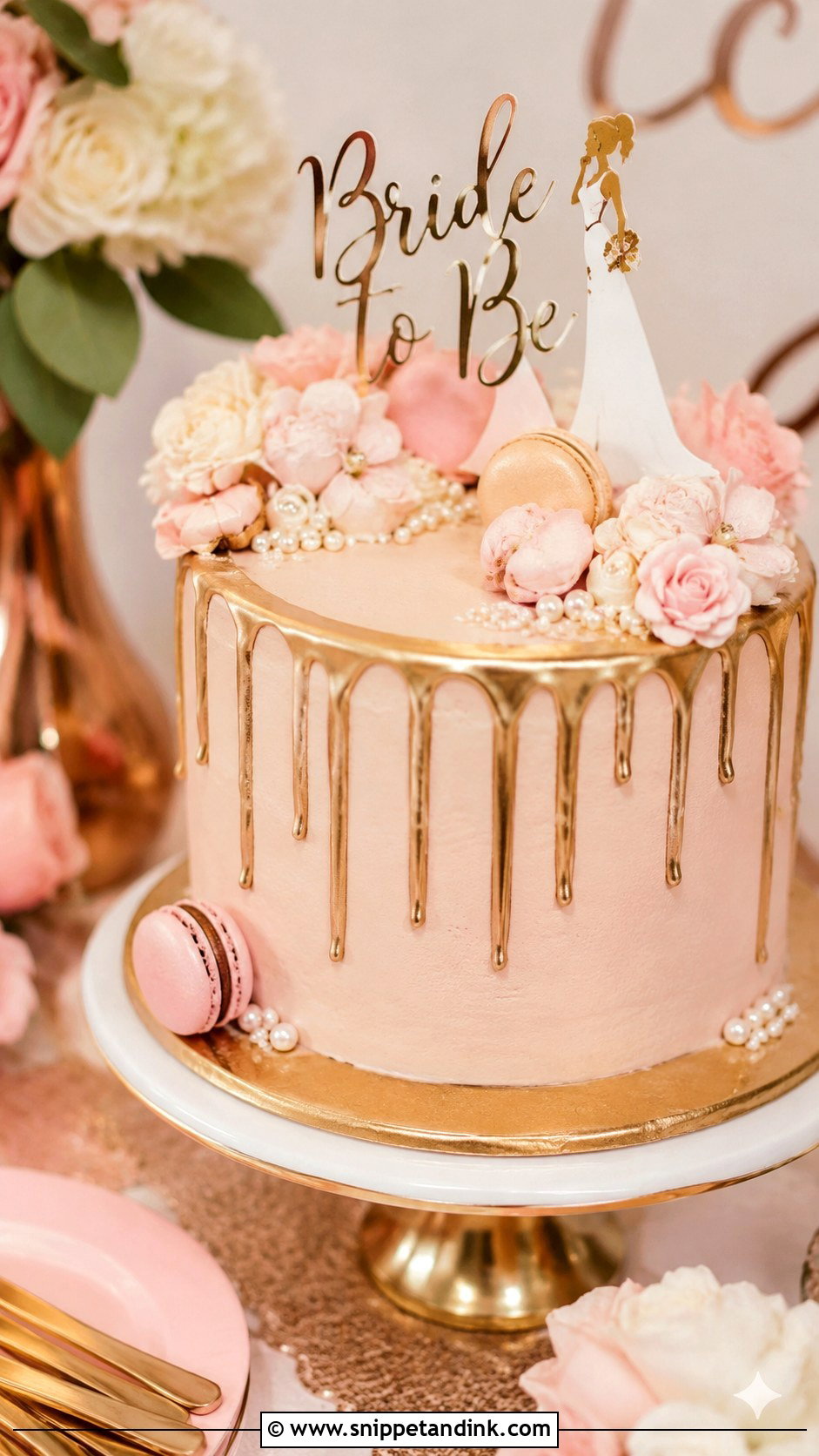 Gold Drip Bachelorette Cake - Snippet and Ink - 25 Let Them Eat Cake Bachelorette Ideas for Wedding
