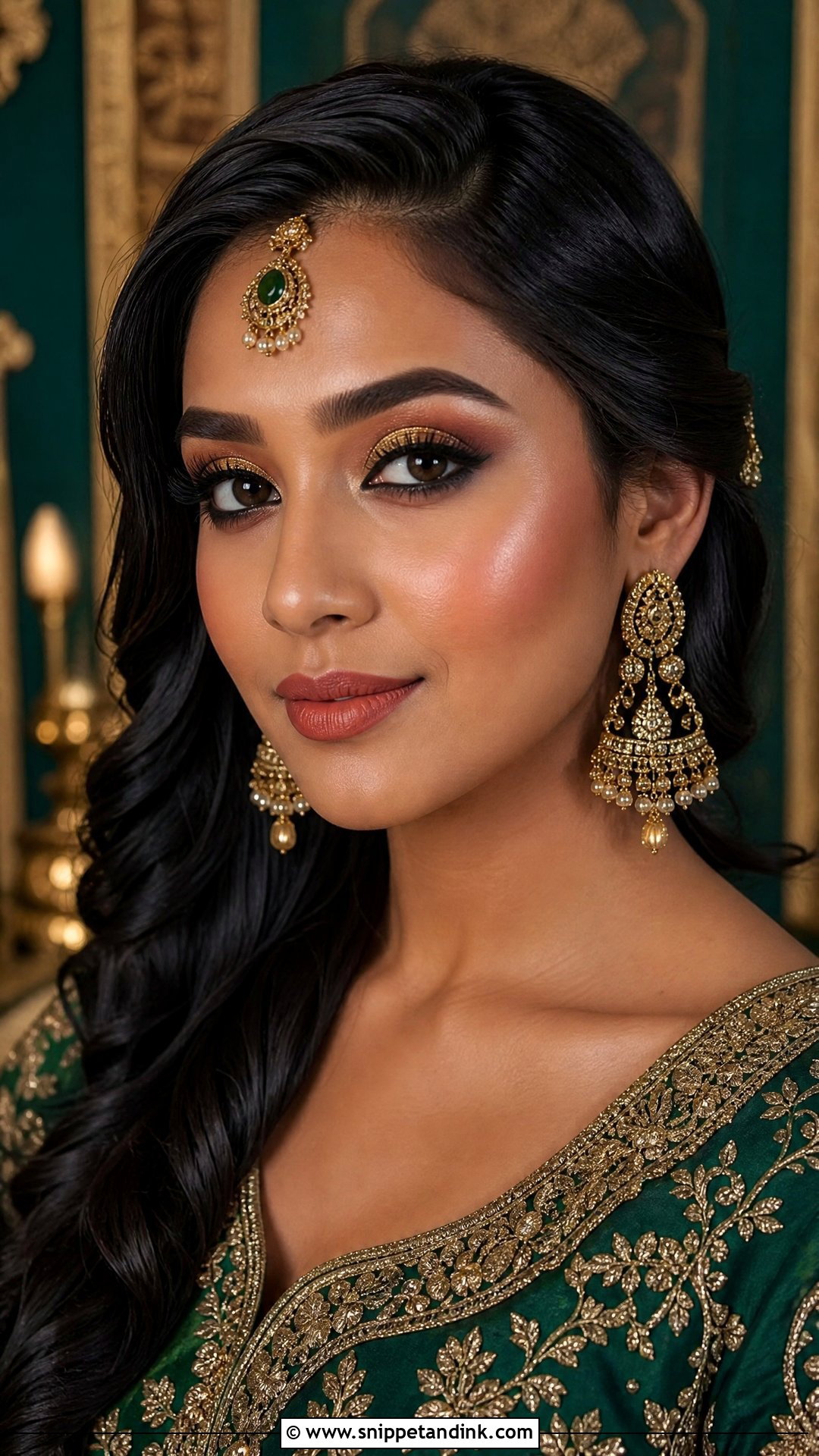 Gold Eye Desi Bridal Makeup - Snippet and Ink - 25 Desi Bridal Makeup Ideas