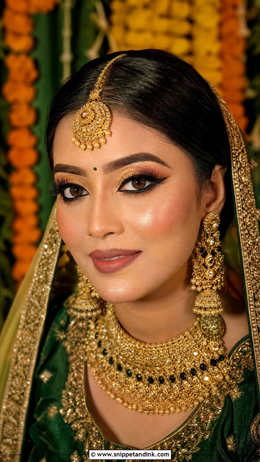 Gold Eye Hindu Bridal Makeup - Snippet and Ink - 20 Hindu Bridal Makeup Ideas
