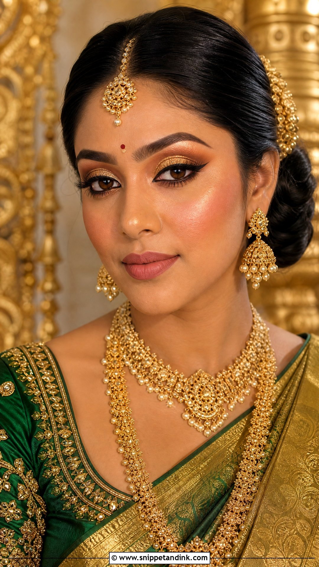 Gold Eye Hindu Wedding Makeup - Snippet and Ink - 20 Hindu Wedding Makeup Ideas