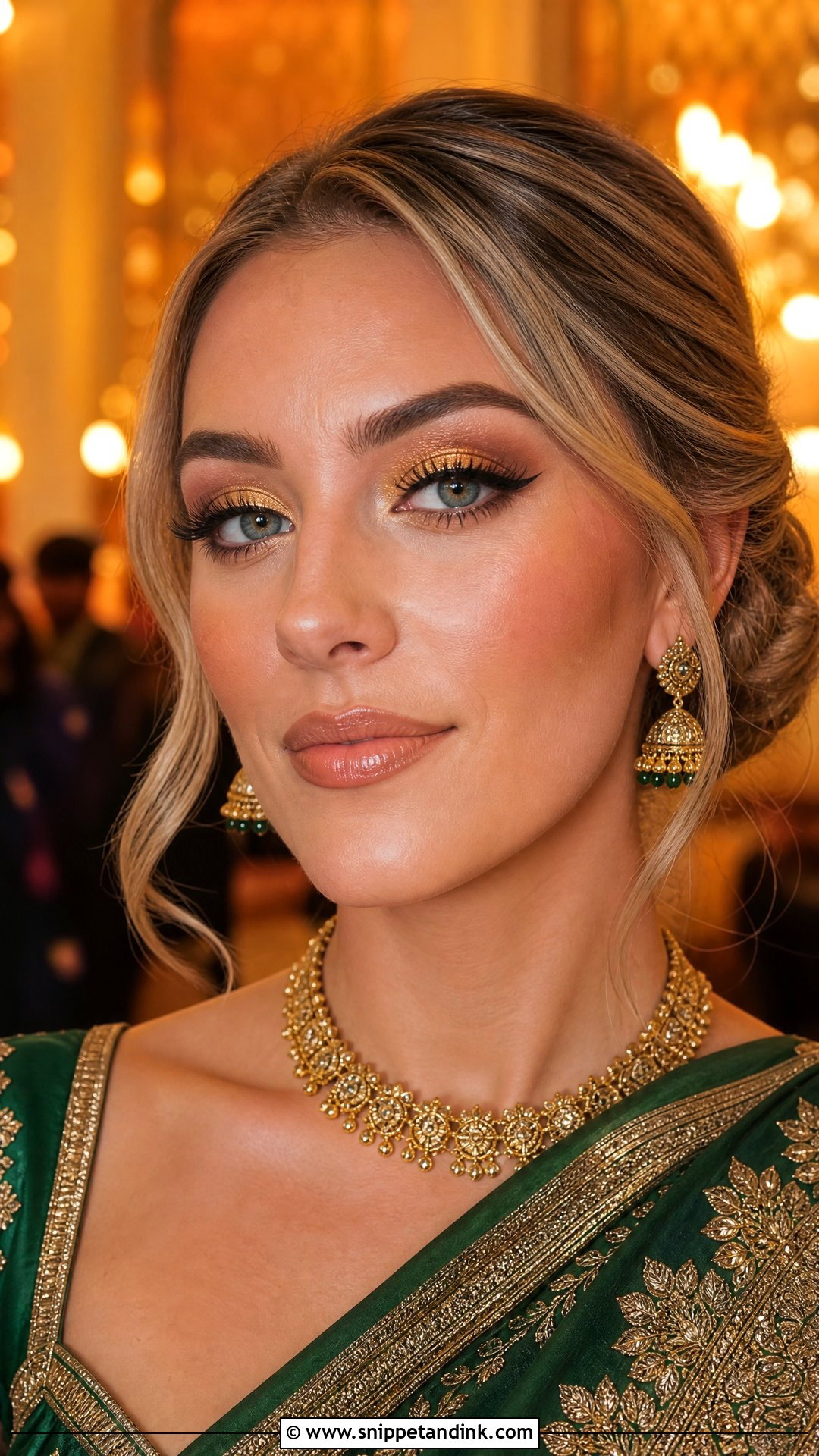 Gold Eye Indian Wedding Guest Makeup - Snippet and Ink - 25 Indian Wedding Guest Makeup Ideas