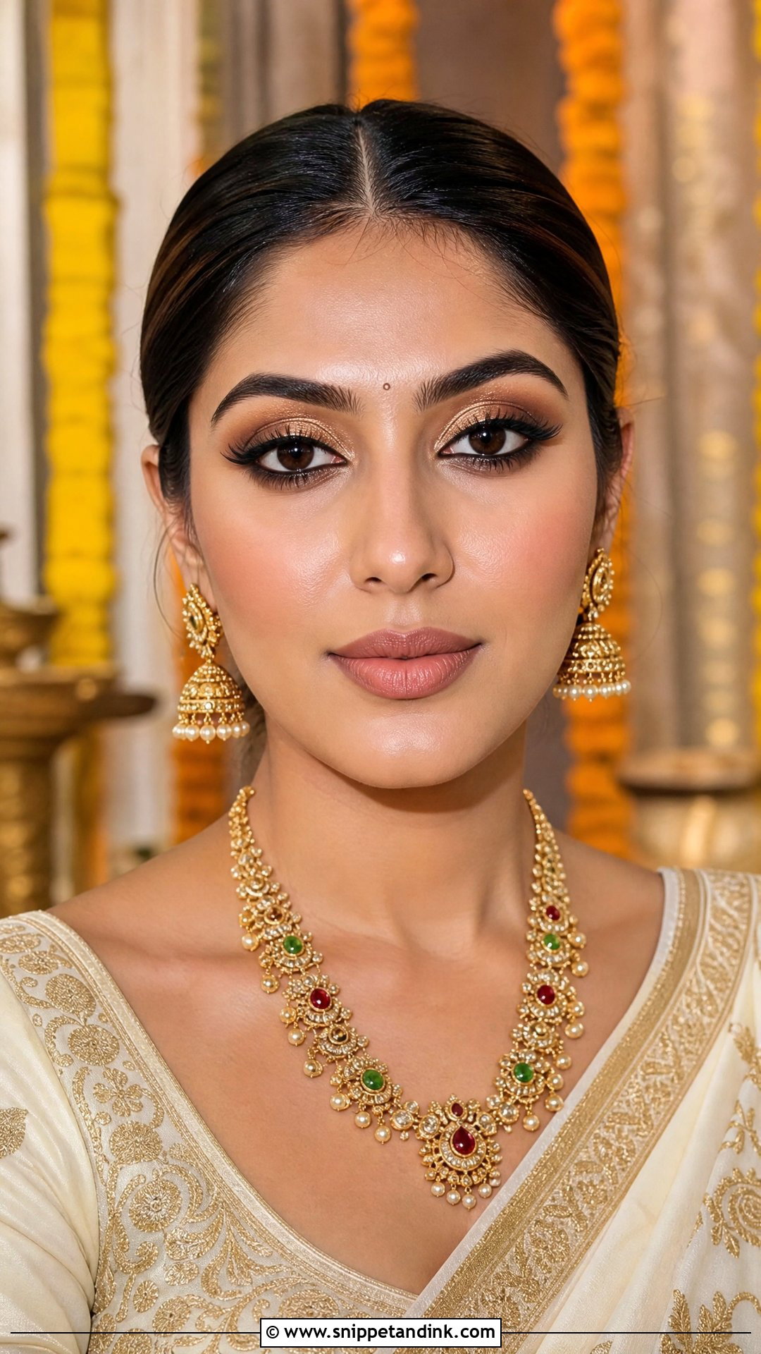 Gold Eye Indian Wedding Guest Makeup - Snippet and Ink - 20 Makeup for Indian Wedding Guest Ideas
