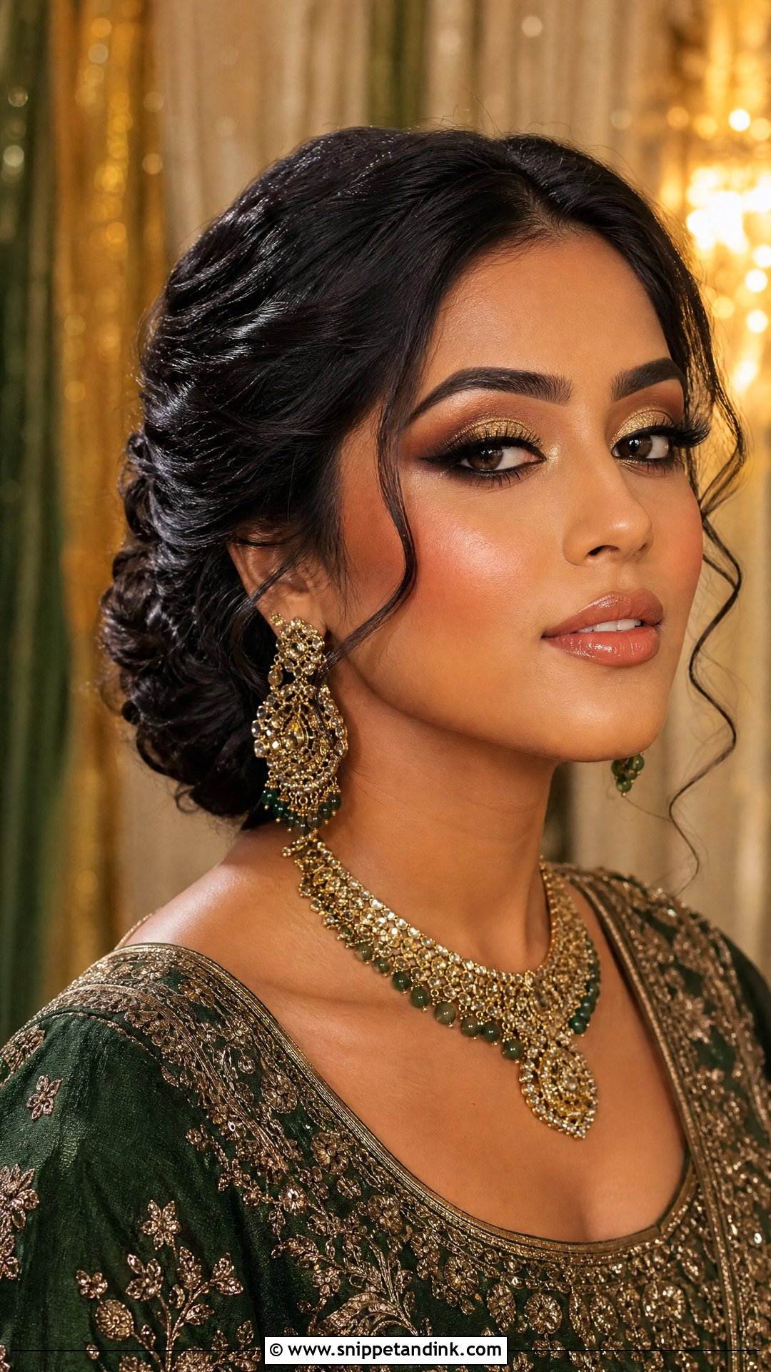 Gold Eye Mehndi Bridal Makeup - Snippet and Ink - 20 Mehndi Bridal Makeup Ideas