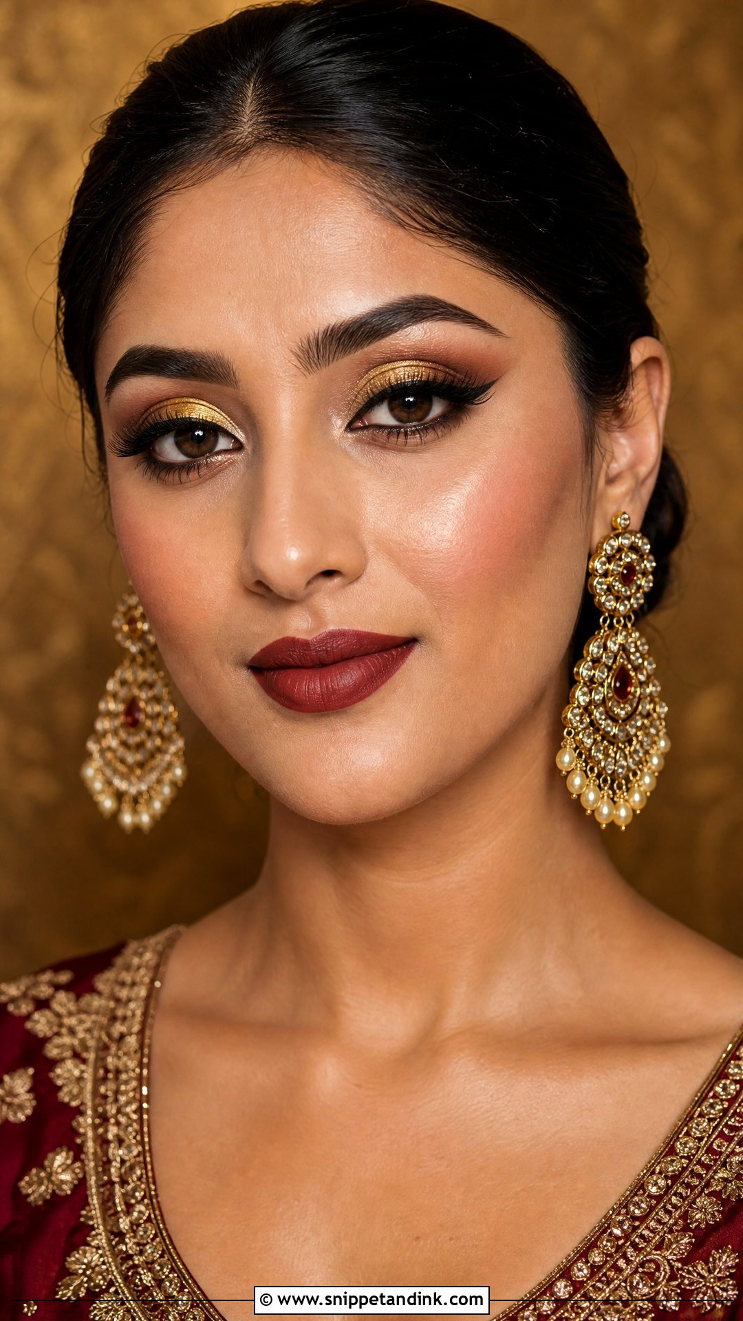 Gold Eye Punjabi Bridal Makeup - Snippet and Ink - 20 Punjabi Bridal Makeup Ideas