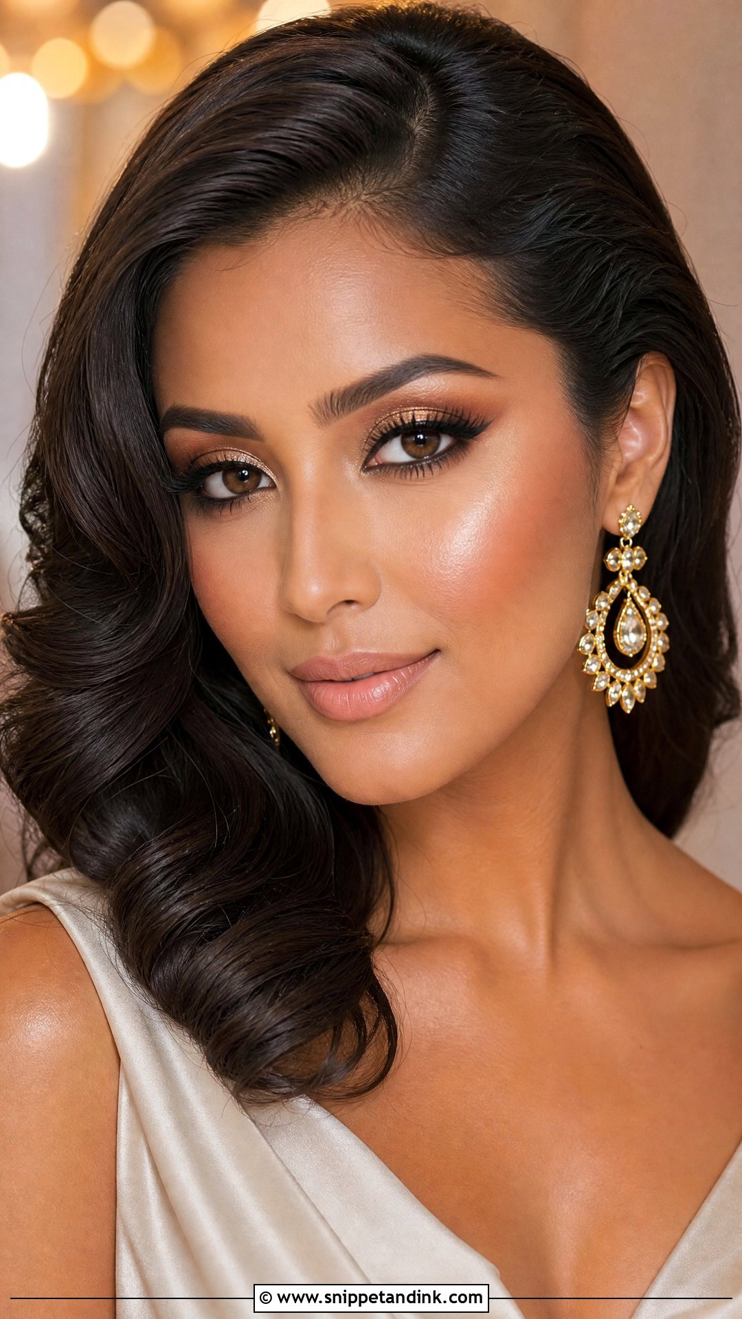 Gold Eye Winter Wedding Makeup - Snippet and Ink - 20 Winter Wedding Makeup Looks
