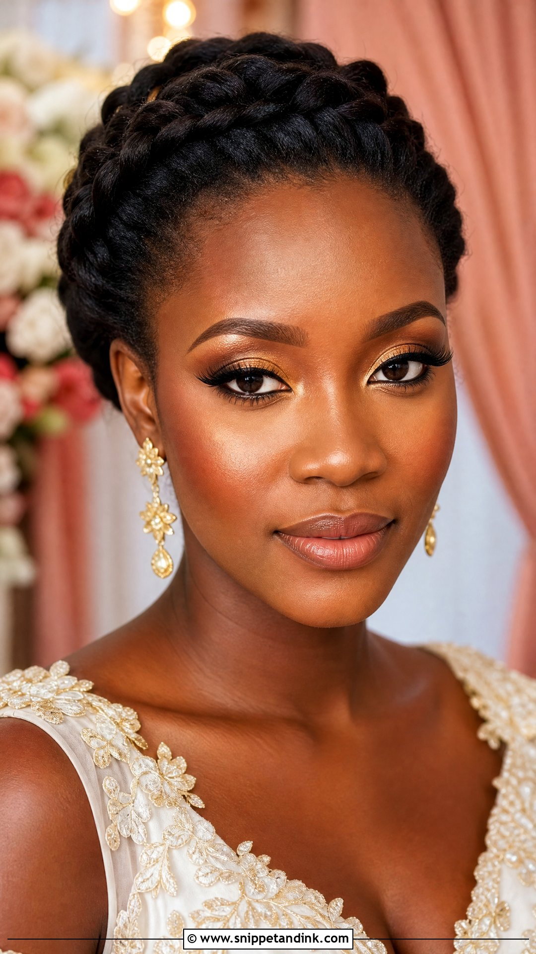 Gold Eyeshadow Wedding Makeup For Black Women - Snippet and Ink - 20 Wedding Makeup for Black Women