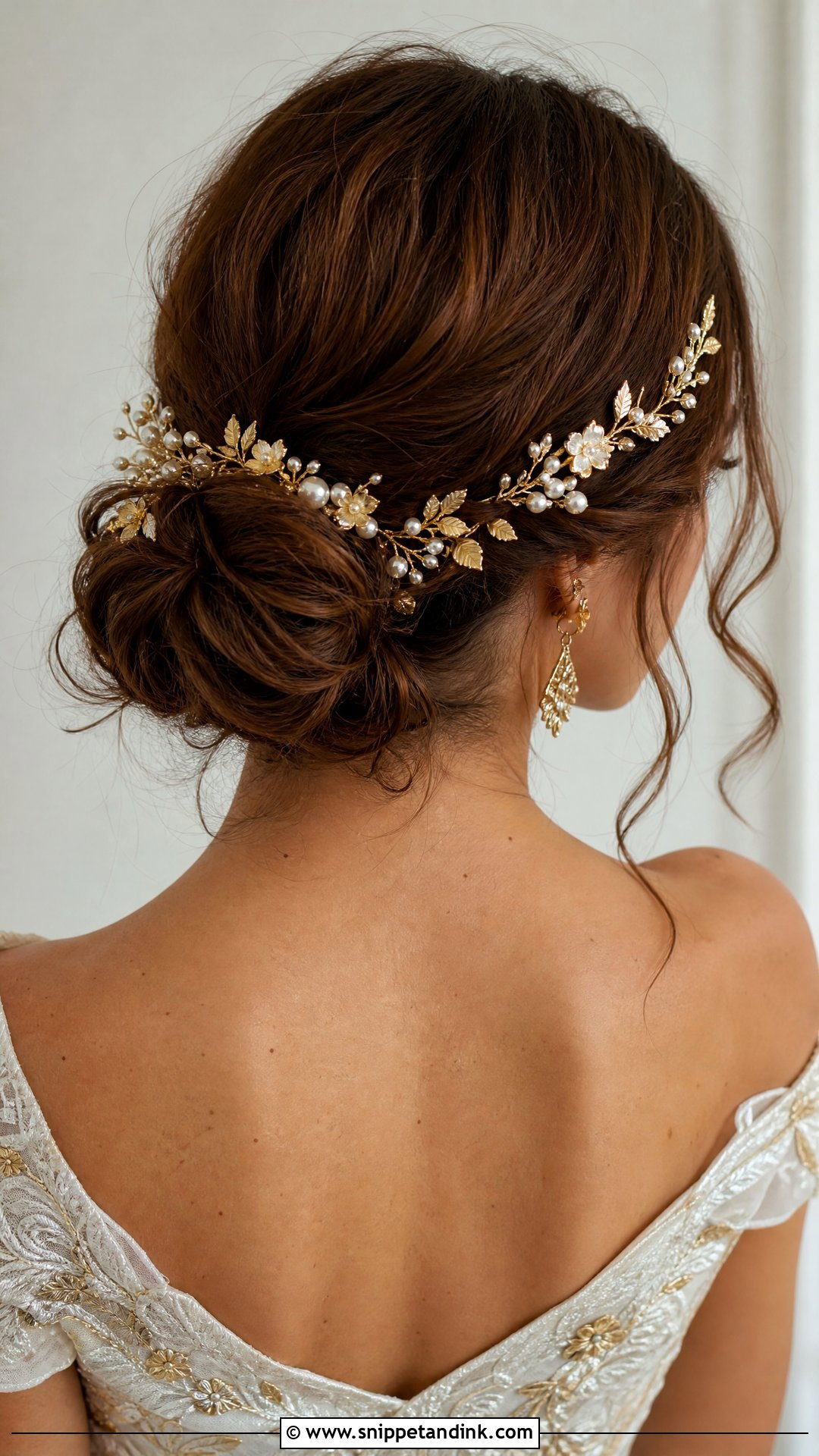 Gold Floral Bridal Hair Accessories - Snippet and Ink - 15 Floral Bridal Hair Accessories