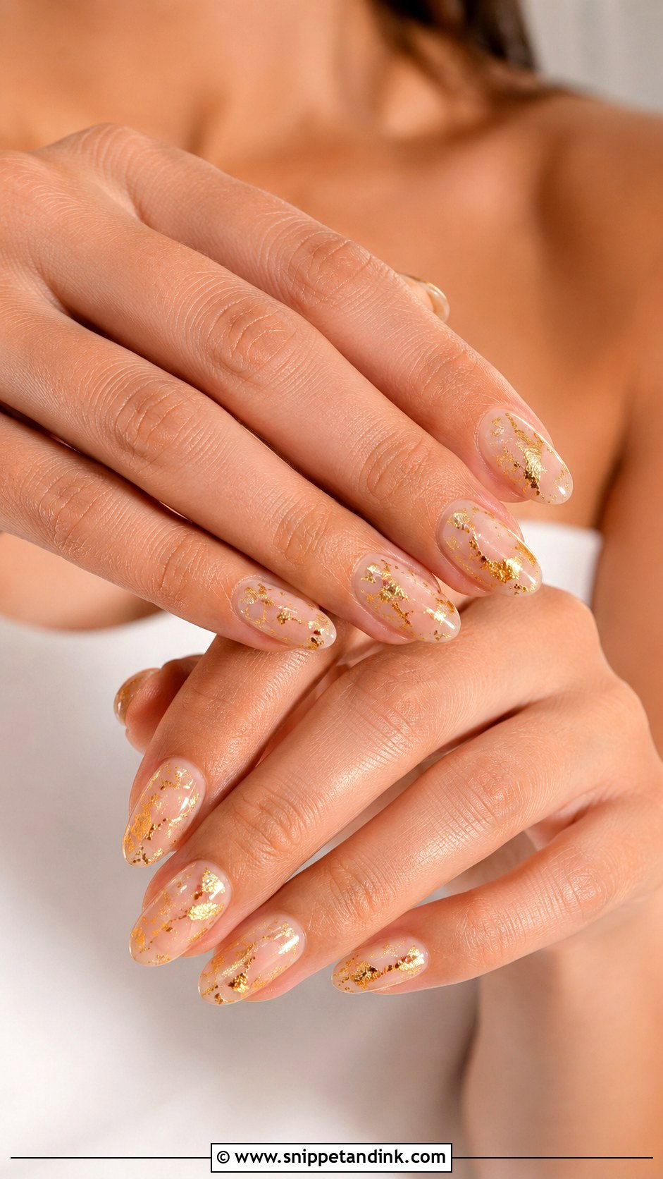 Gold Foil Bridal Nails - Snippet and Ink - 20 Gold Bridal Nails