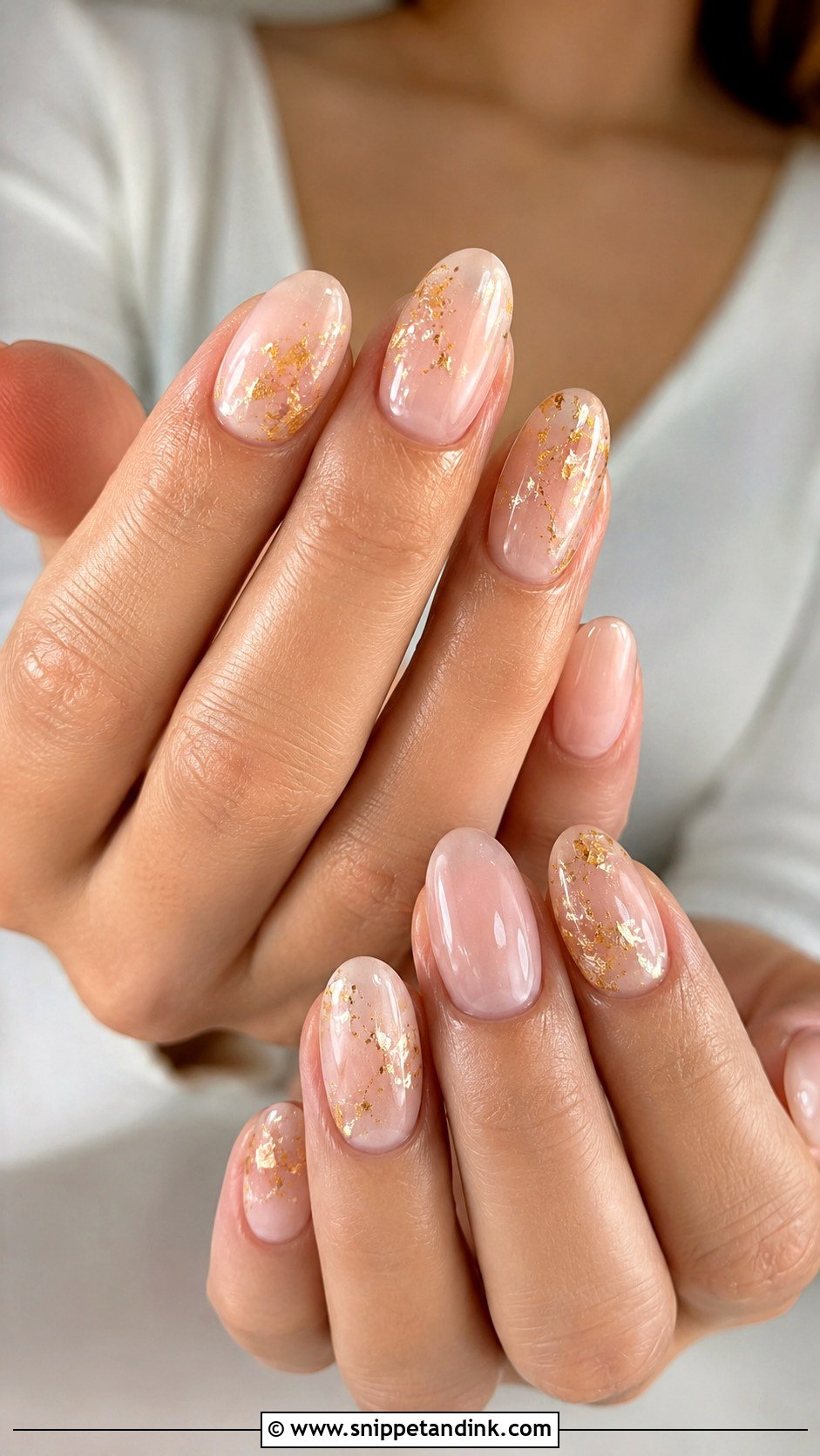 Gold Foil Bridal Nails - Snippet and Ink - 30 Bridal Nail Art Designs Wedding Day