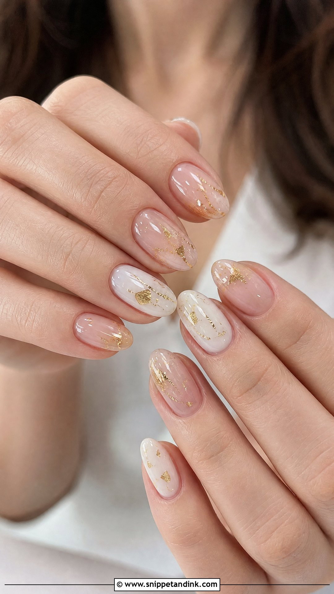 Gold Foil Bridal Nails - Snippet and Ink - 35 Bridal Nails Designs