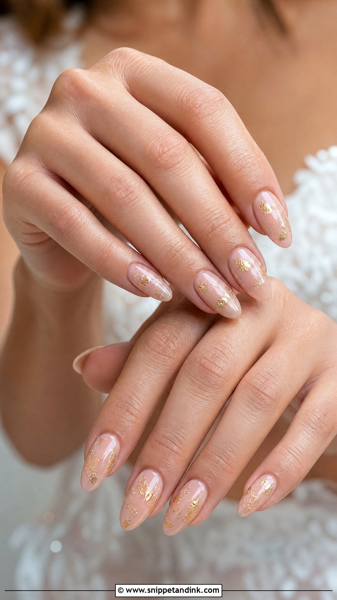 Gold Foil Bridal Party Nails - Snippet and Ink - 25 Bridal Party Nails