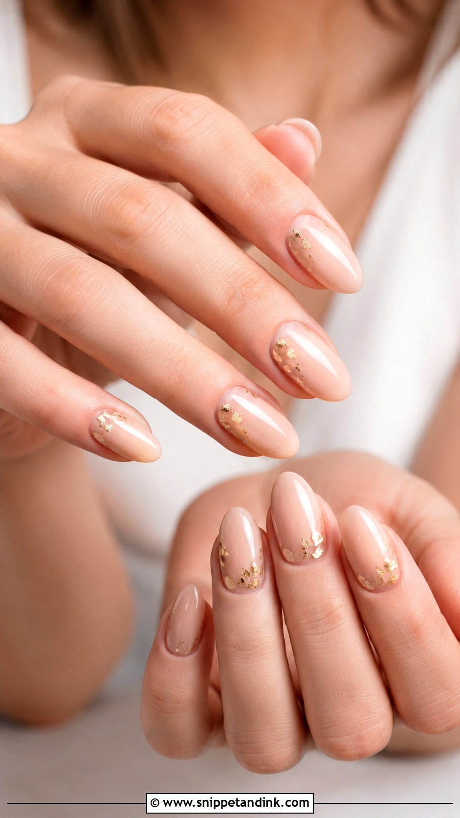 Gold Foil Bridesmaid Nails - Snippet and Ink - 20 Bridesmaid Nail Designs