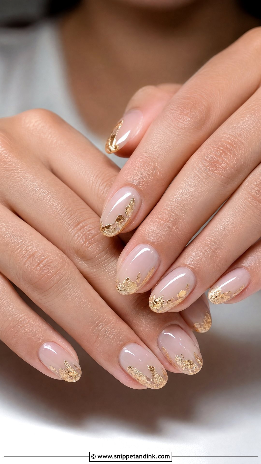 Gold Foil Engagement Nails - Snippet and Ink - 25 Fun Engagement Nails