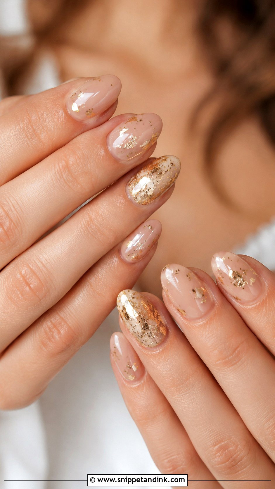 Gold Foil Engagement Nails - Snippet and Ink - 20 Indian Nail Art for Engagement Brides Ideas