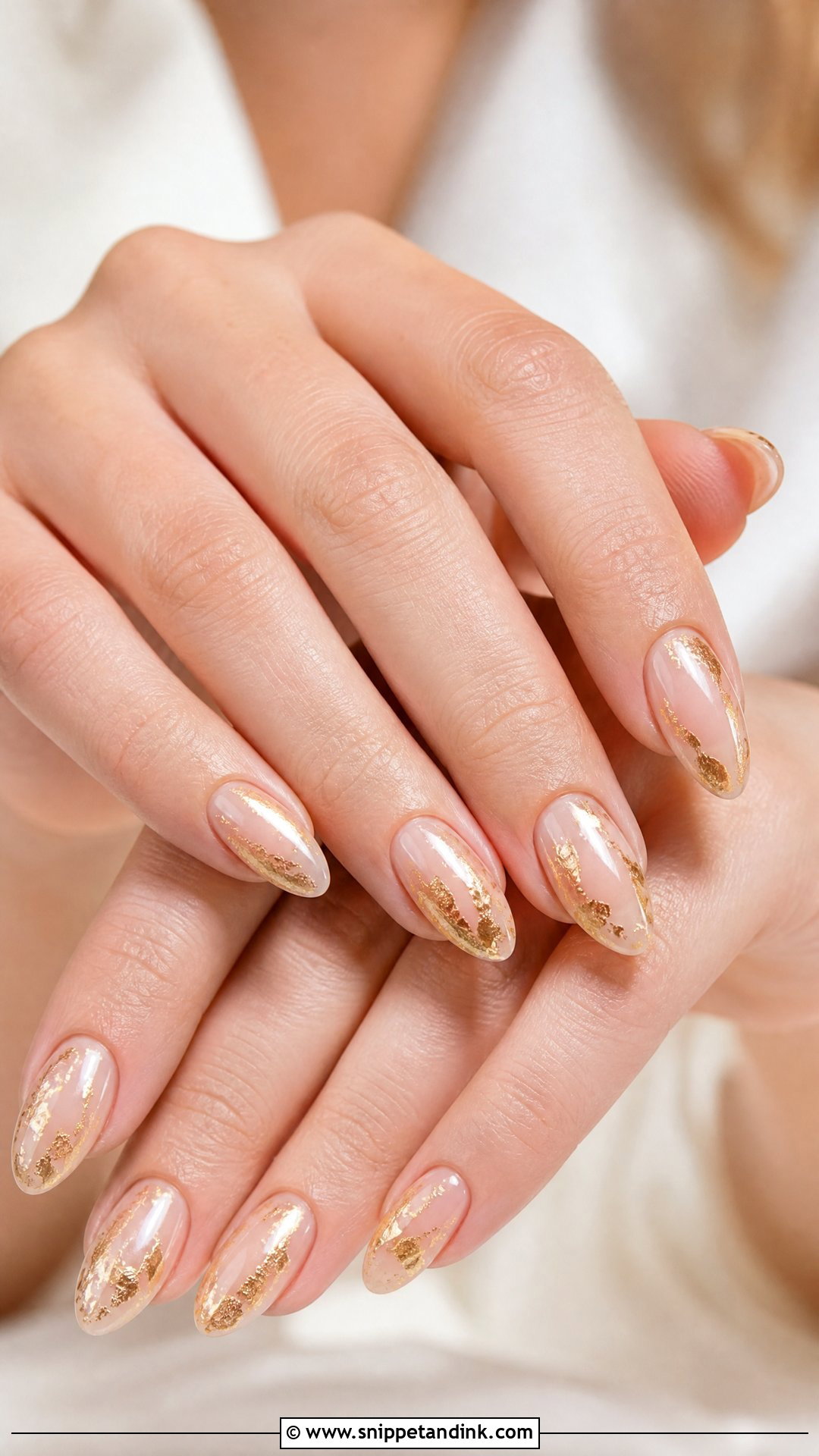 Gold Foil Pre Wedding Nails - Snippet and Ink - 25 Pre Wedding Nails