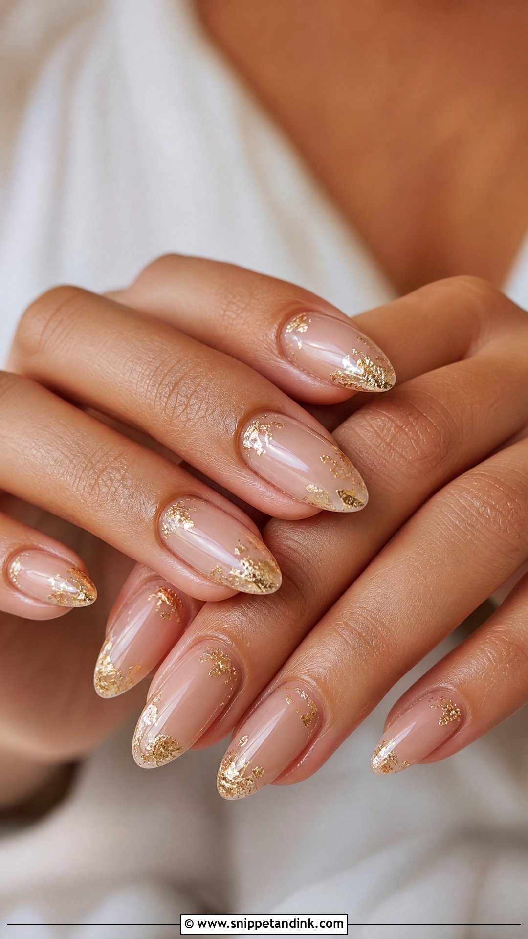 Gold Foil Summer Wedding Nails - Snippet and Ink - 25 Summer Wedding Nails