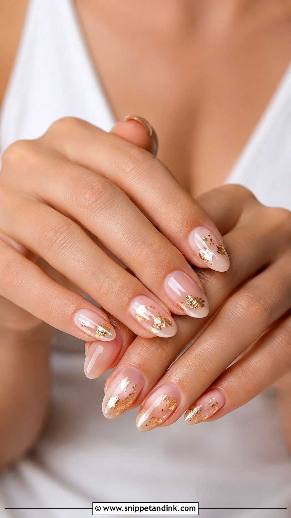 Gold Foil Wedding Guest Nails - Snippet and Ink - 20 Cute Wedding Guest Nails