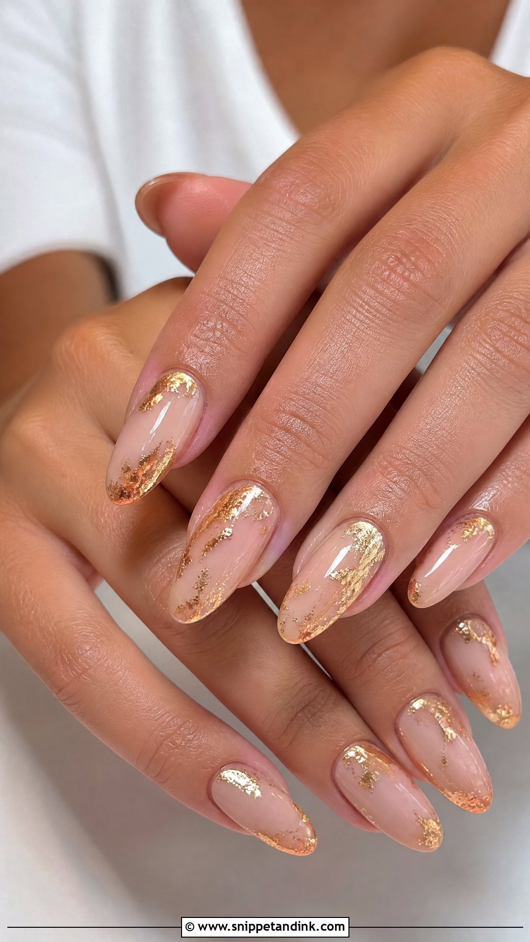 Gold Foil Wedding Nail Extensions - Snippet and Ink - 20 Nail Extensions for Wedding Ideas