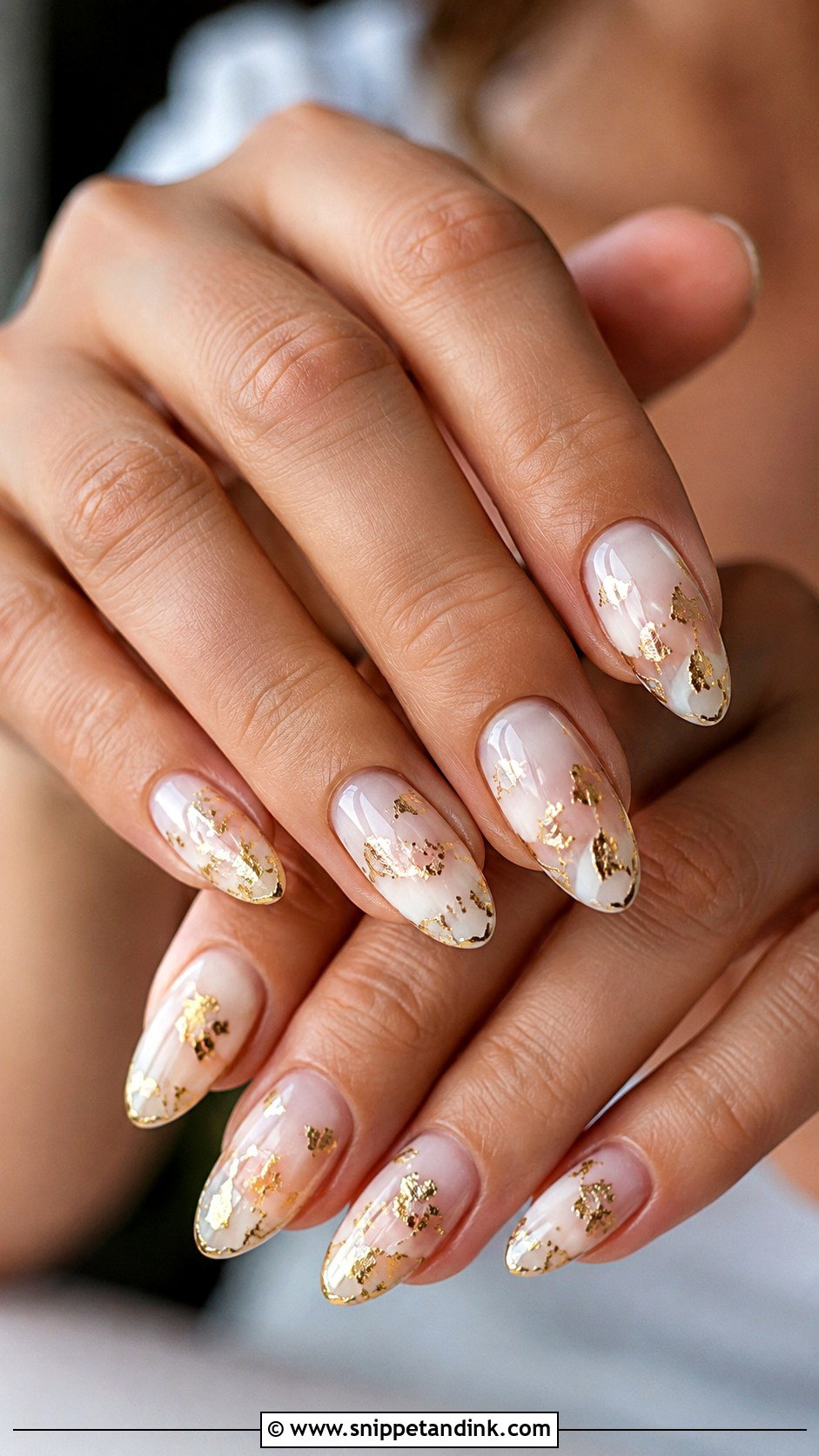 Gold Foil Wedding Nails - Snippet and Ink - 20 Dream Wedding Nails