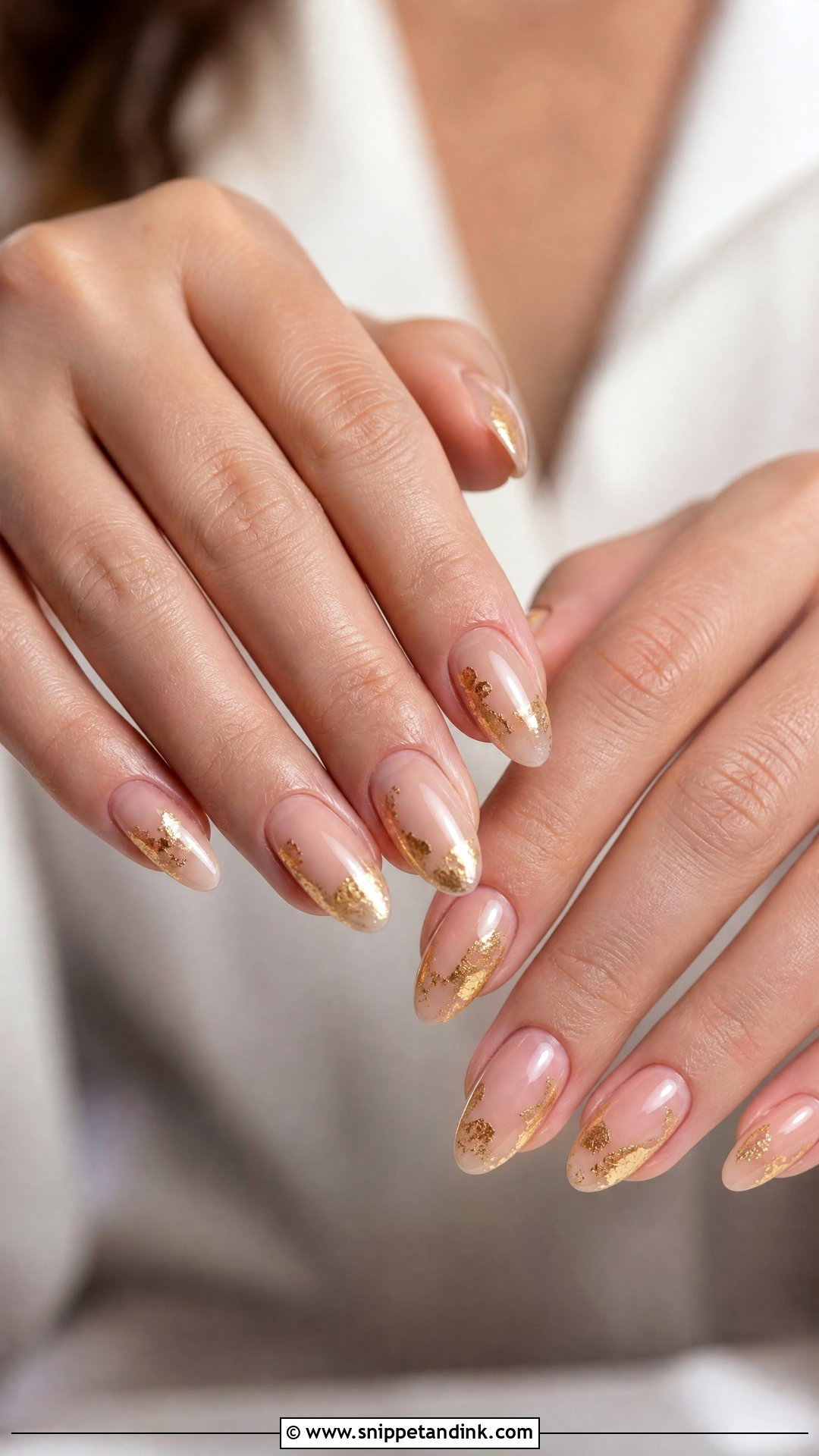 Gold Foil Wedding Nails - Snippet and Ink - 25 Fun Wedding Nails