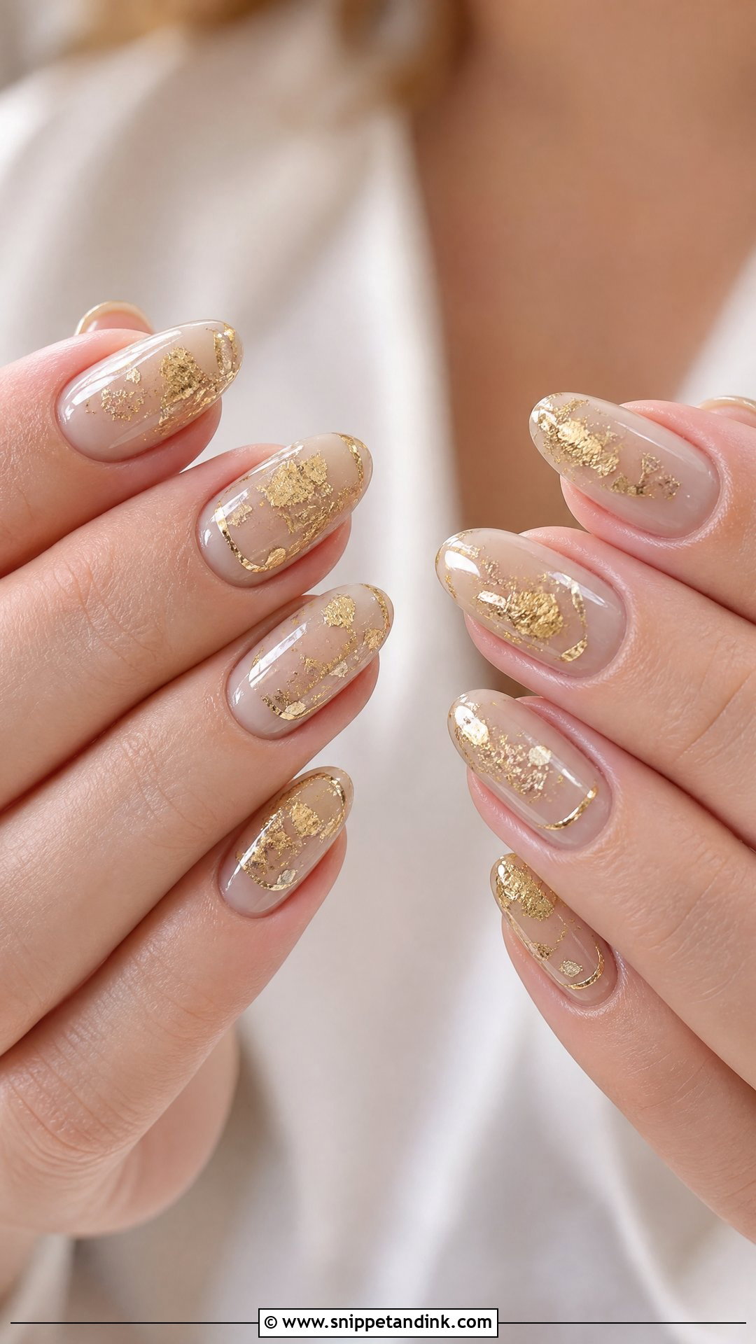 Gold Foil Wedding Nails - Snippet and Ink - 25 Nail Art Designs for Wedding