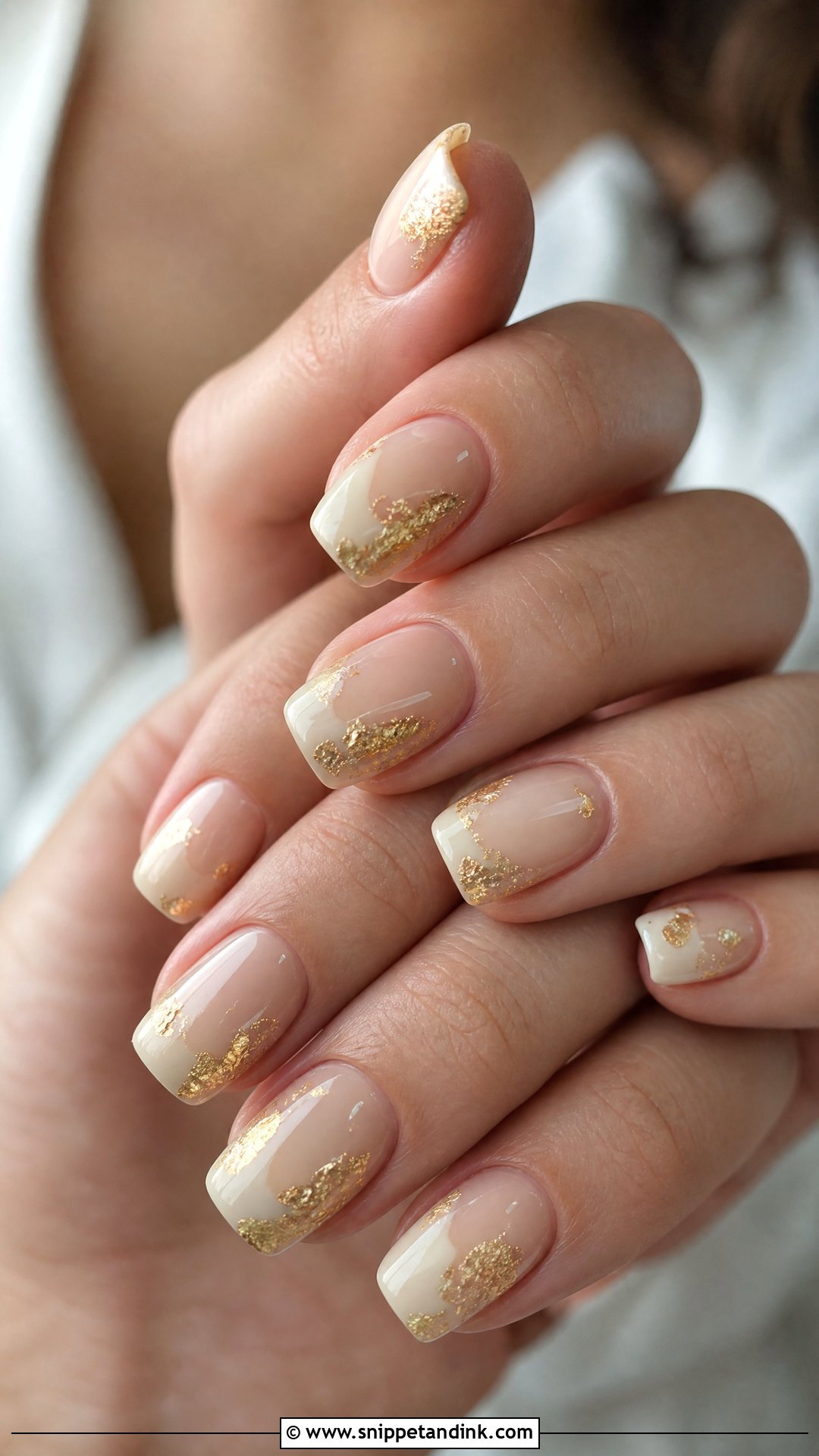Gold Foil Wedding Nails - Snippet and Ink - 25 Unique Wedding Nails